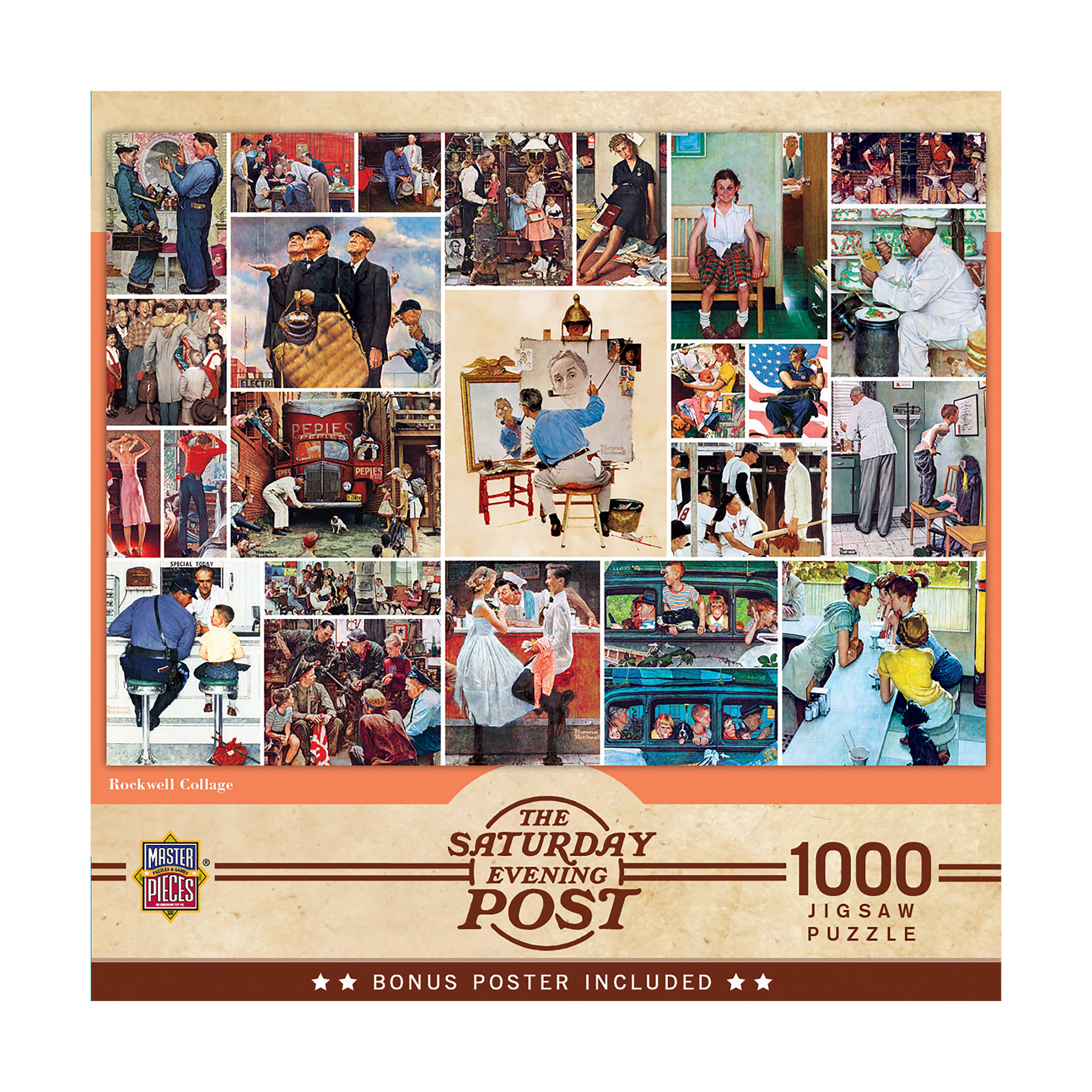 The Saturday Evening Post Norman Rockwell Collage 1000 Piece Puzzle