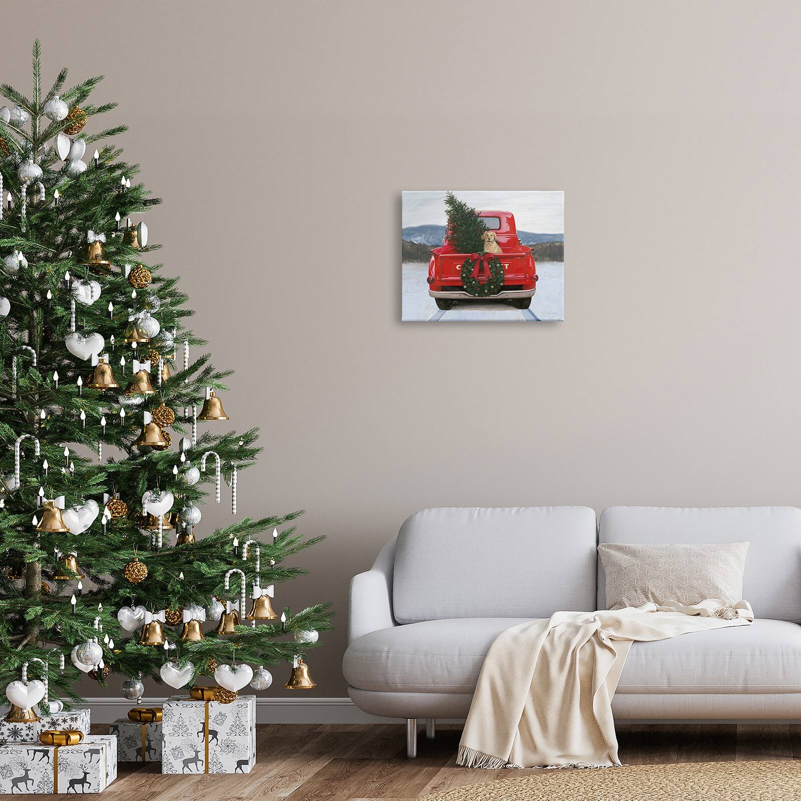 Stupell Industries Holiday Tree in Truck Canvas Wall Art