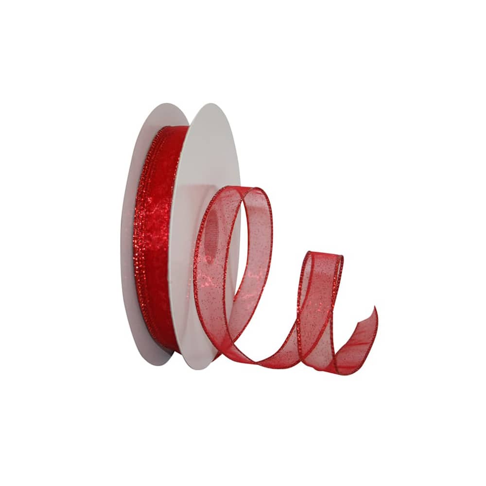 JAM Paper 7/8" x 50yd. Sheer Glitz Wired Value Ribbon