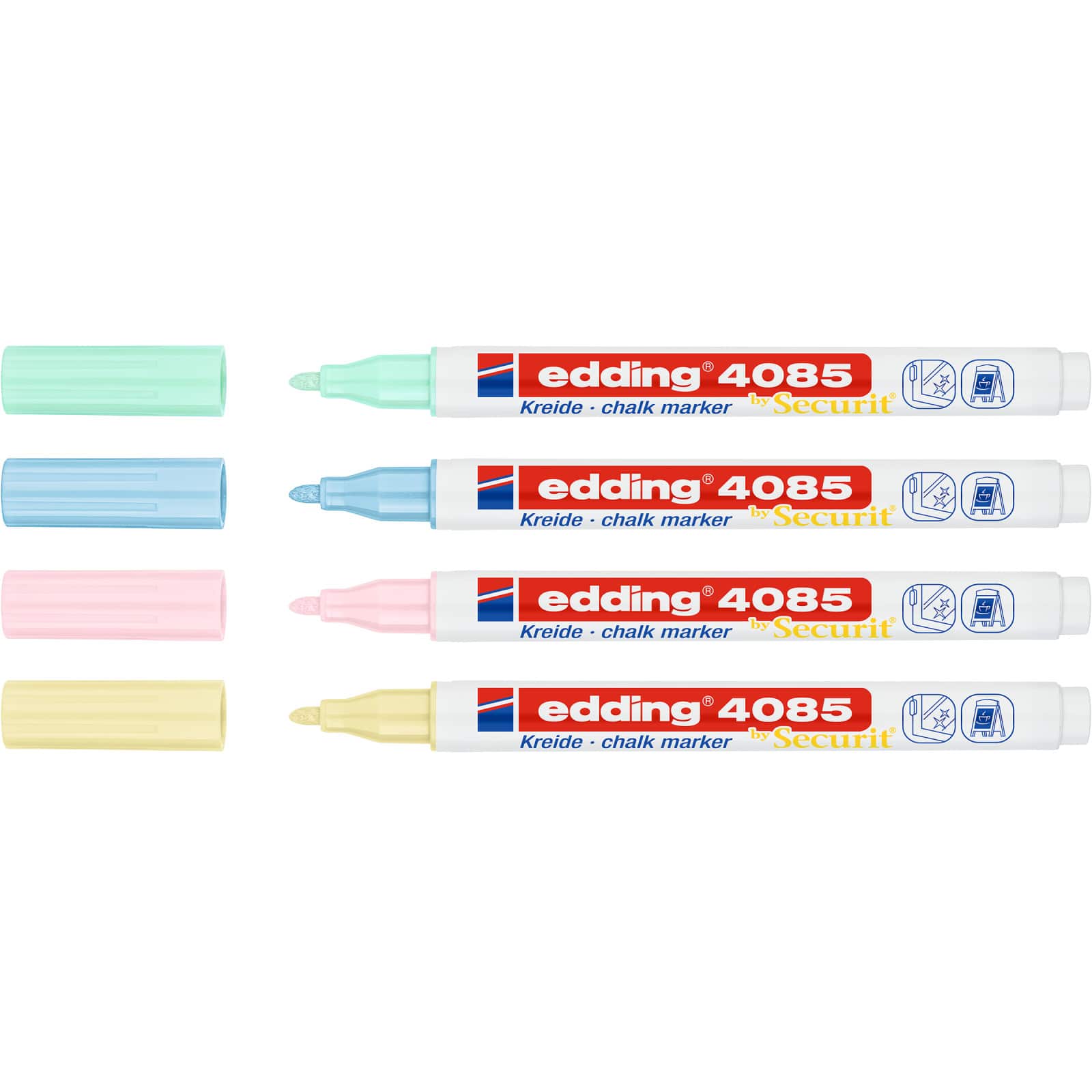edding® by Securit® Pastel 4 Color 4085 Chalk Marker Set
