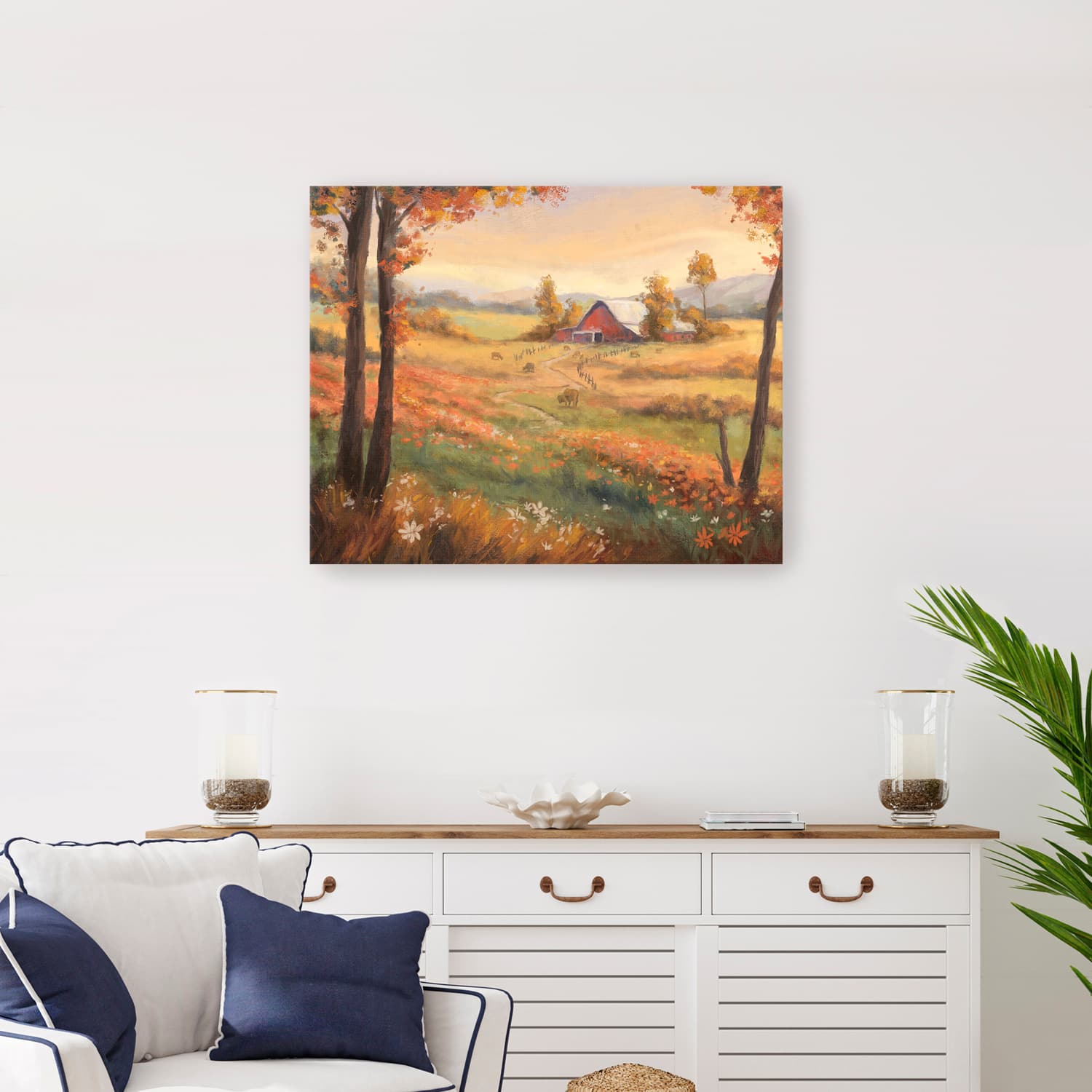 Lumaprints Autumn farm ladscape Canvas Giclée Art