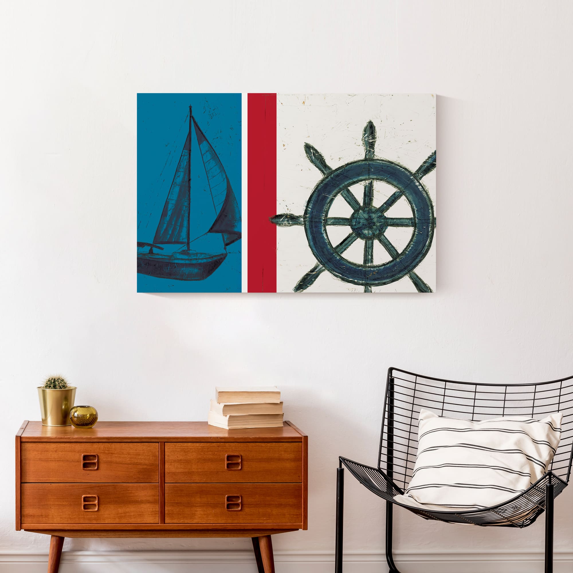 Captains Wheel Collage Canvas Wall Art