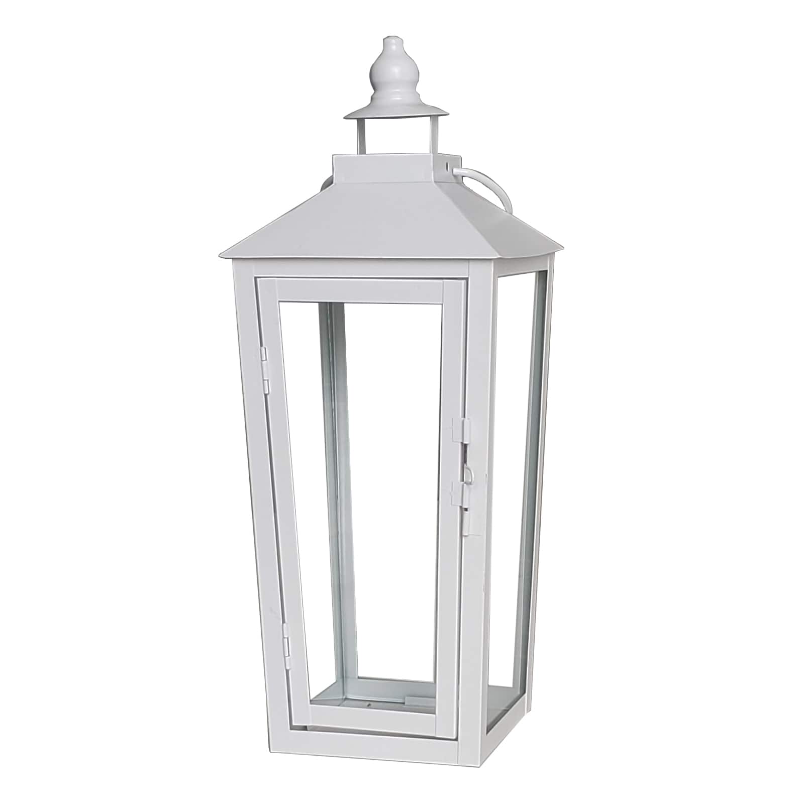 15.7" White Metal Lantern by Ashland®