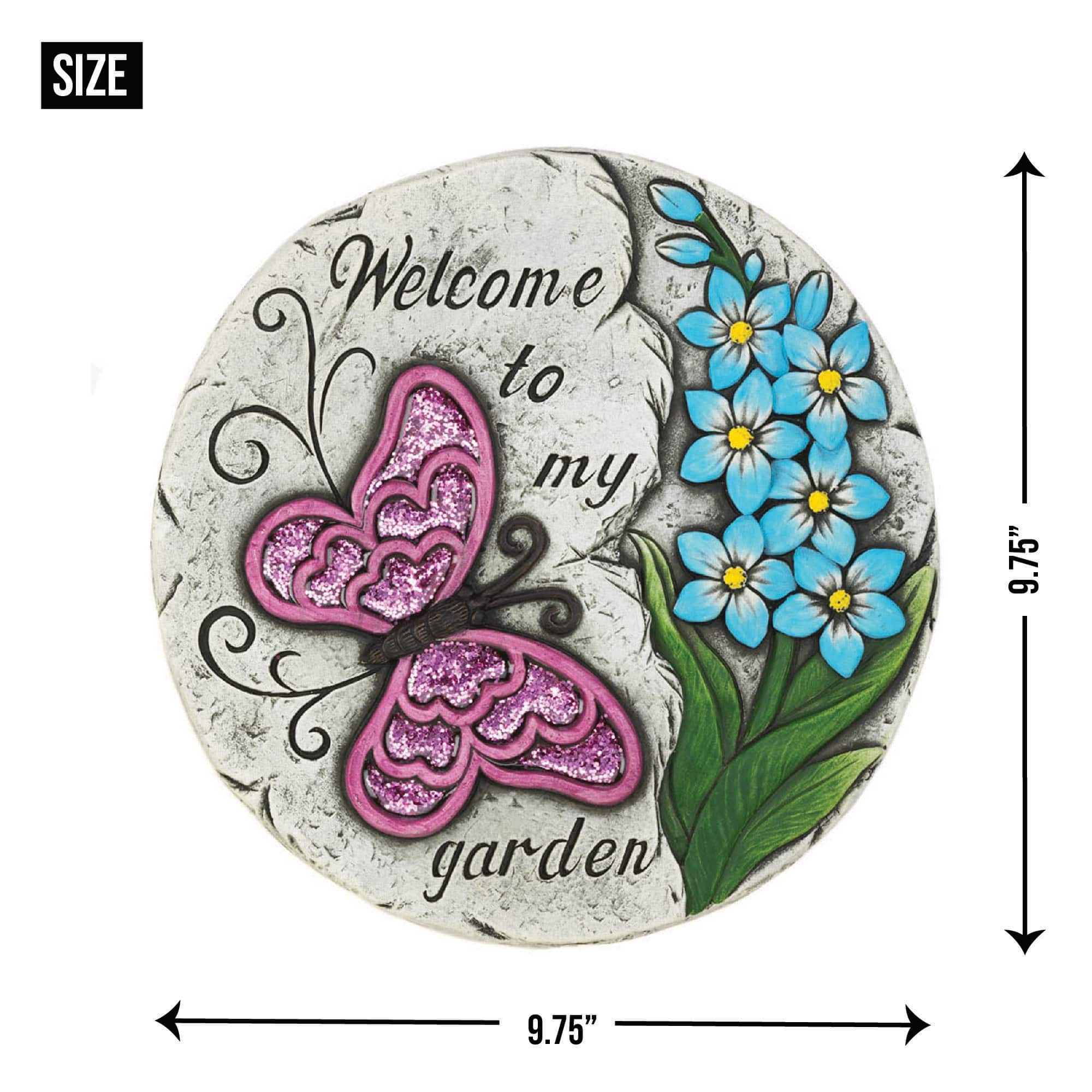 Pink Butterfly Garden Stepping Stone