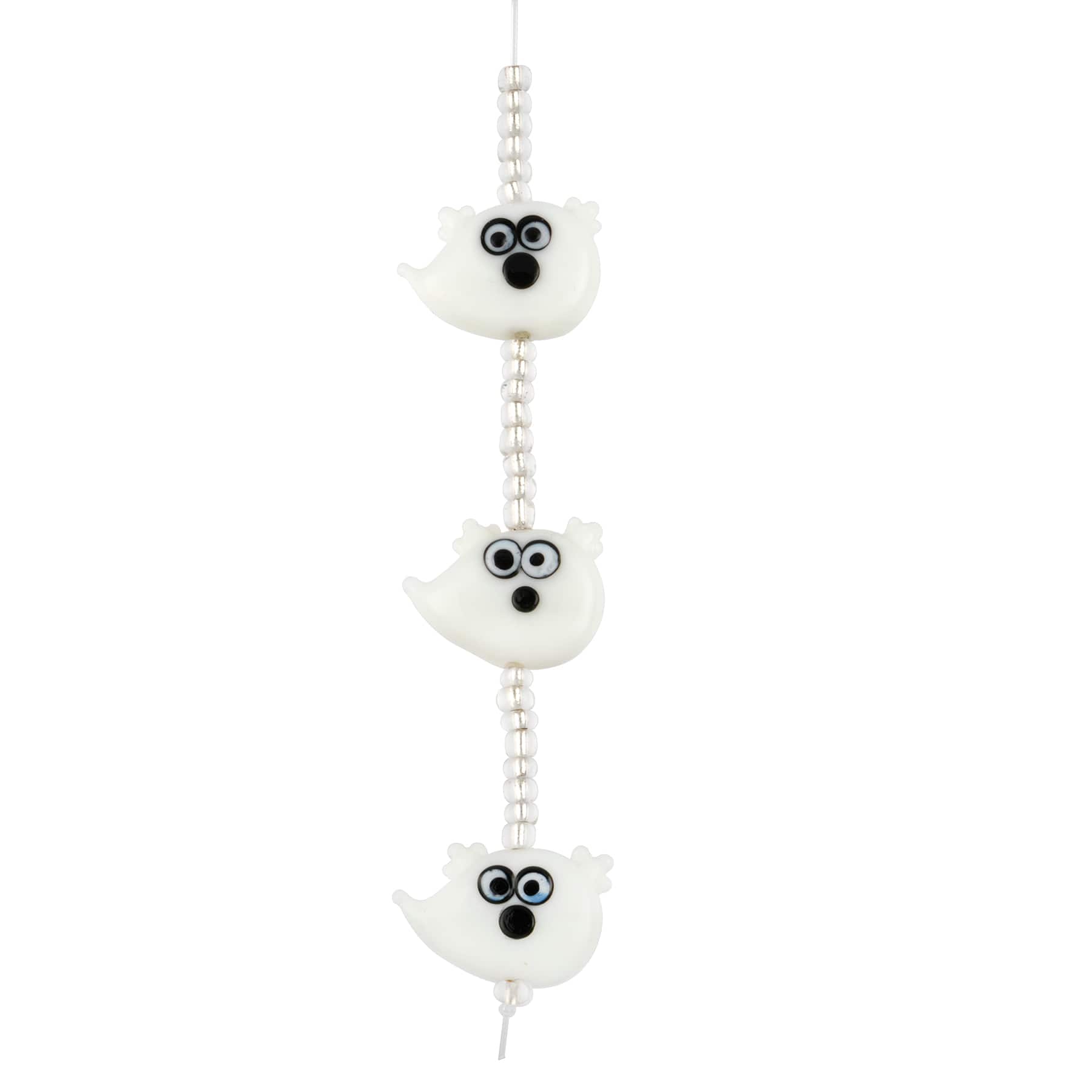 White Ghost Lampwork Glass Bead Mix by Bead Landing™