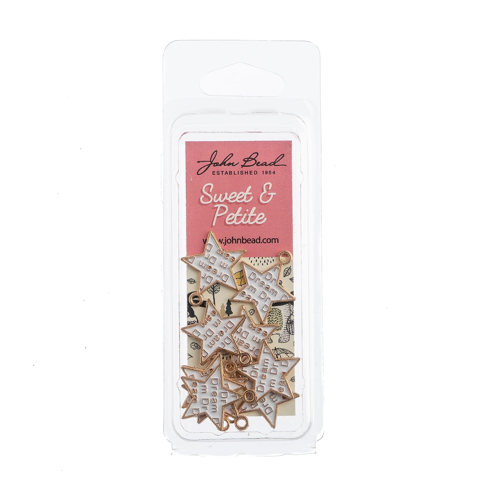 John Bead Sweet & Petite White Star with Words Charms, 10ct.