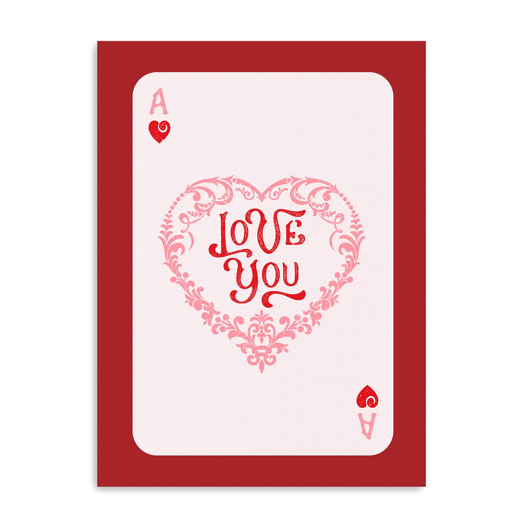 Love You Card Canvas Giclée Art
