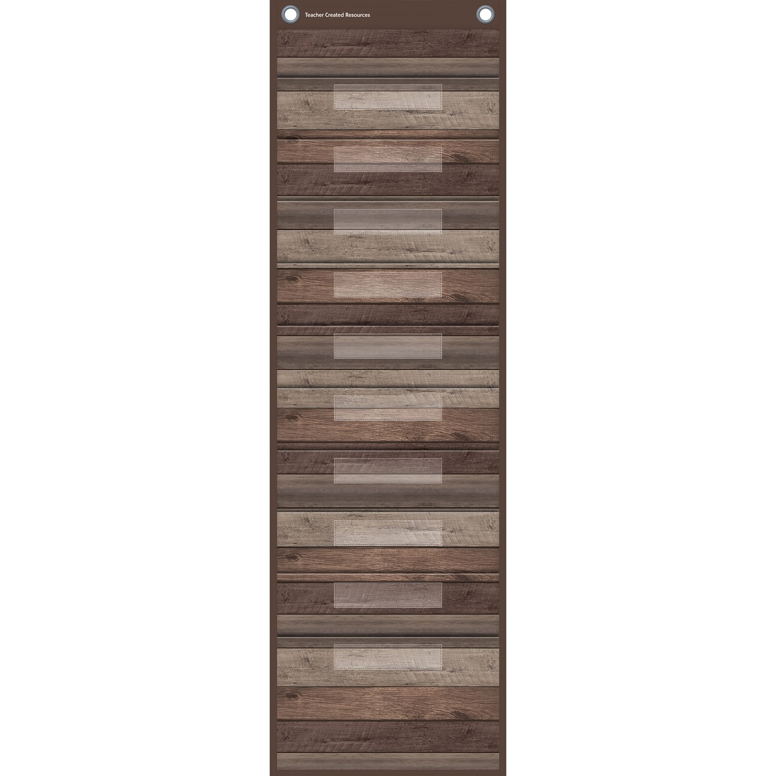 Teacher Created Resources Dark Wood 10 Pocket File Storage Pocket Chart