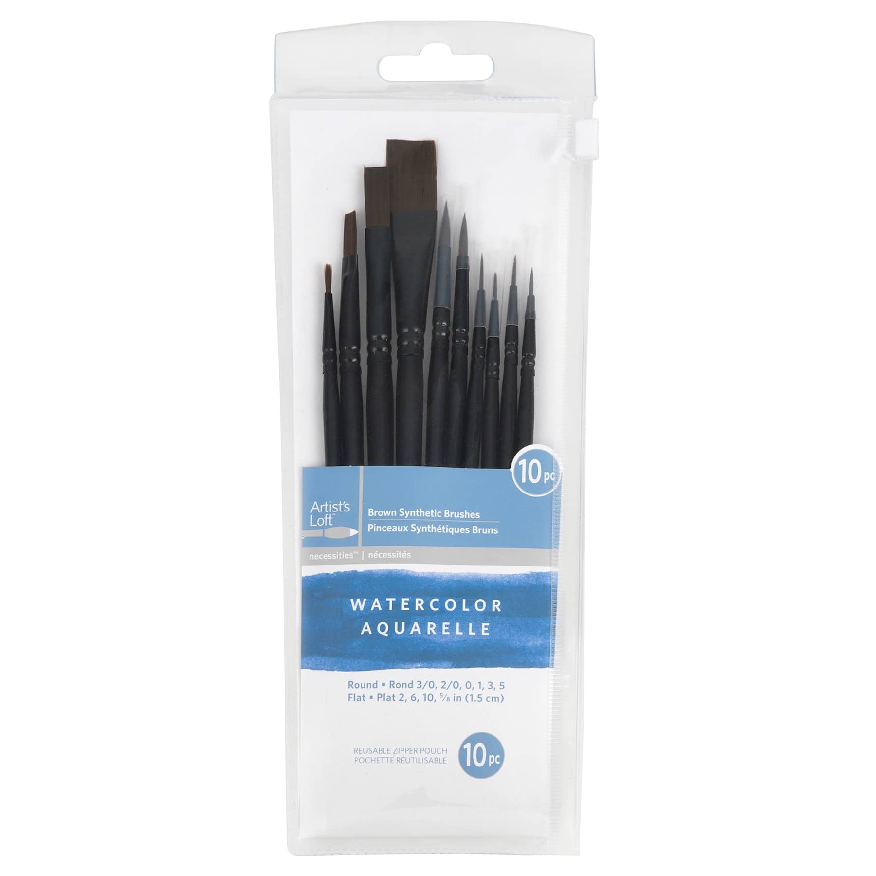 Taklon Synthetic Watercolour & Acrylic 10 Piece Brush Set by Artist's Loft®