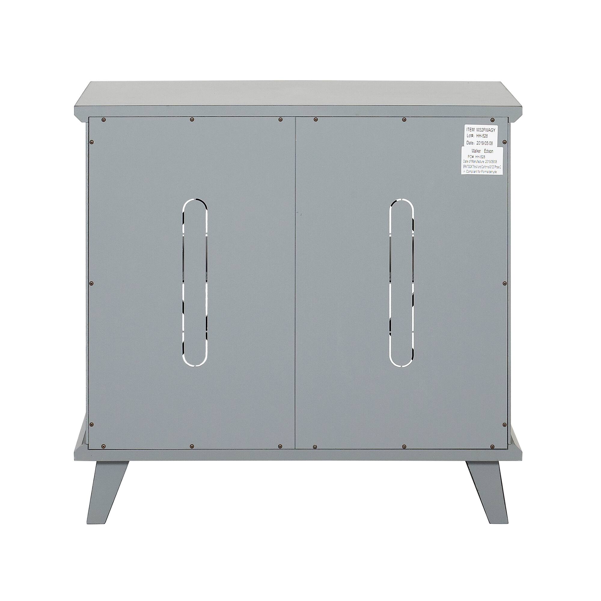 Walker Edison 32" Gray Fretwork Accent Storage Cabinet