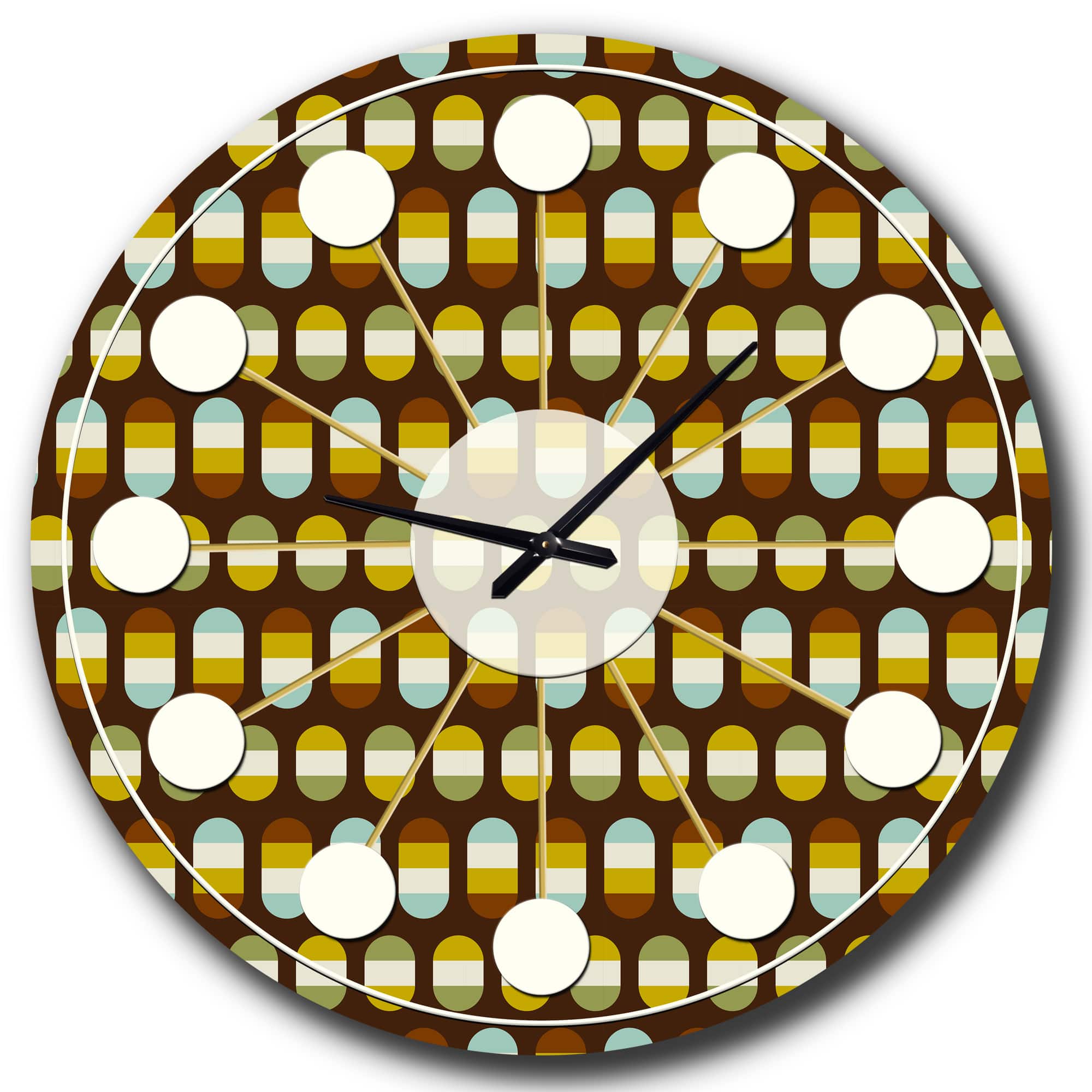 Designart 'Retro Polka Dots Mid-Century Modern Wall Clock