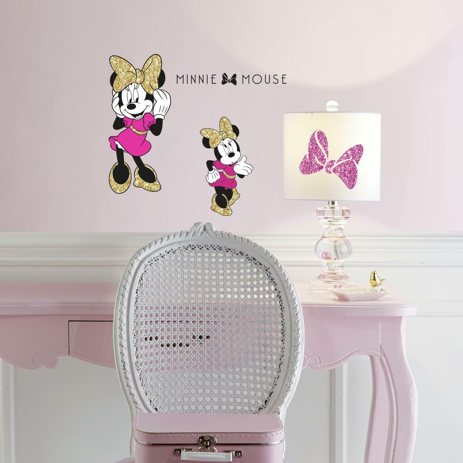 RoomMates Disney Minnie Mouse Peel & Stick Glitter Wall Decals
