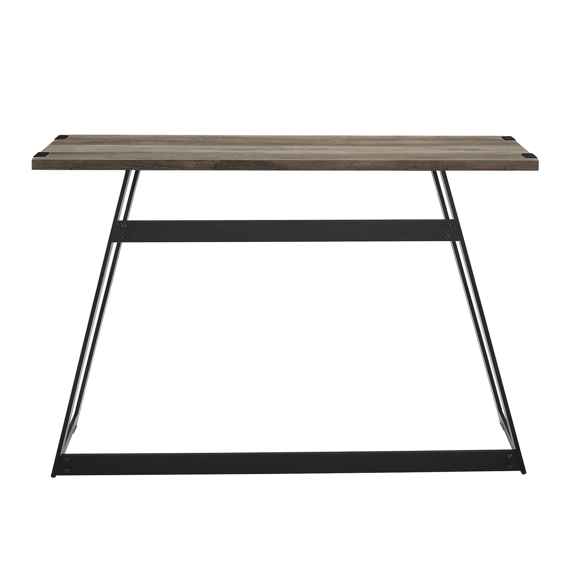 Walker Edison Gray Wash Faux Wrap Modern Industrial Entry Table