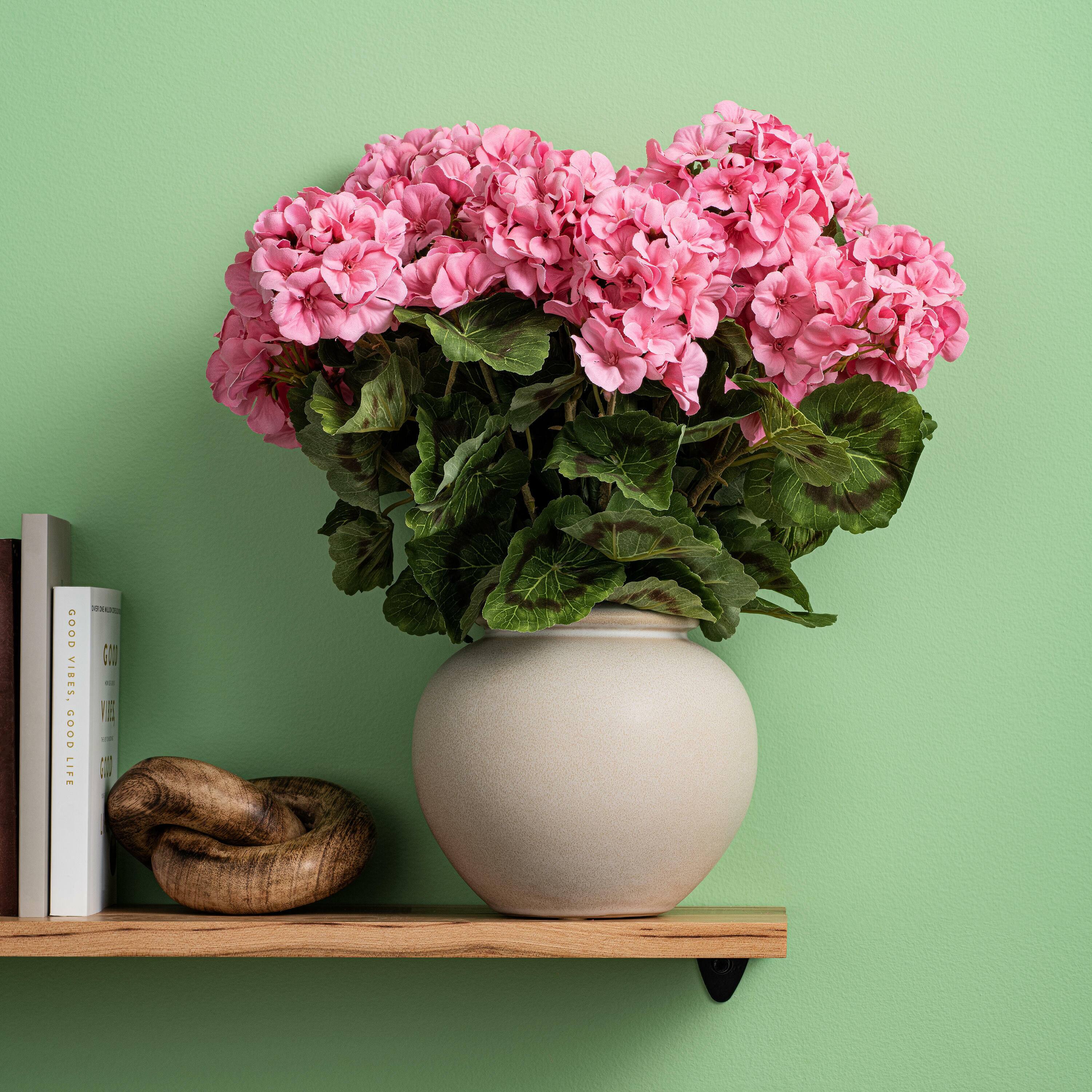18" Artificial Coral Geranium Bush, 4ct.