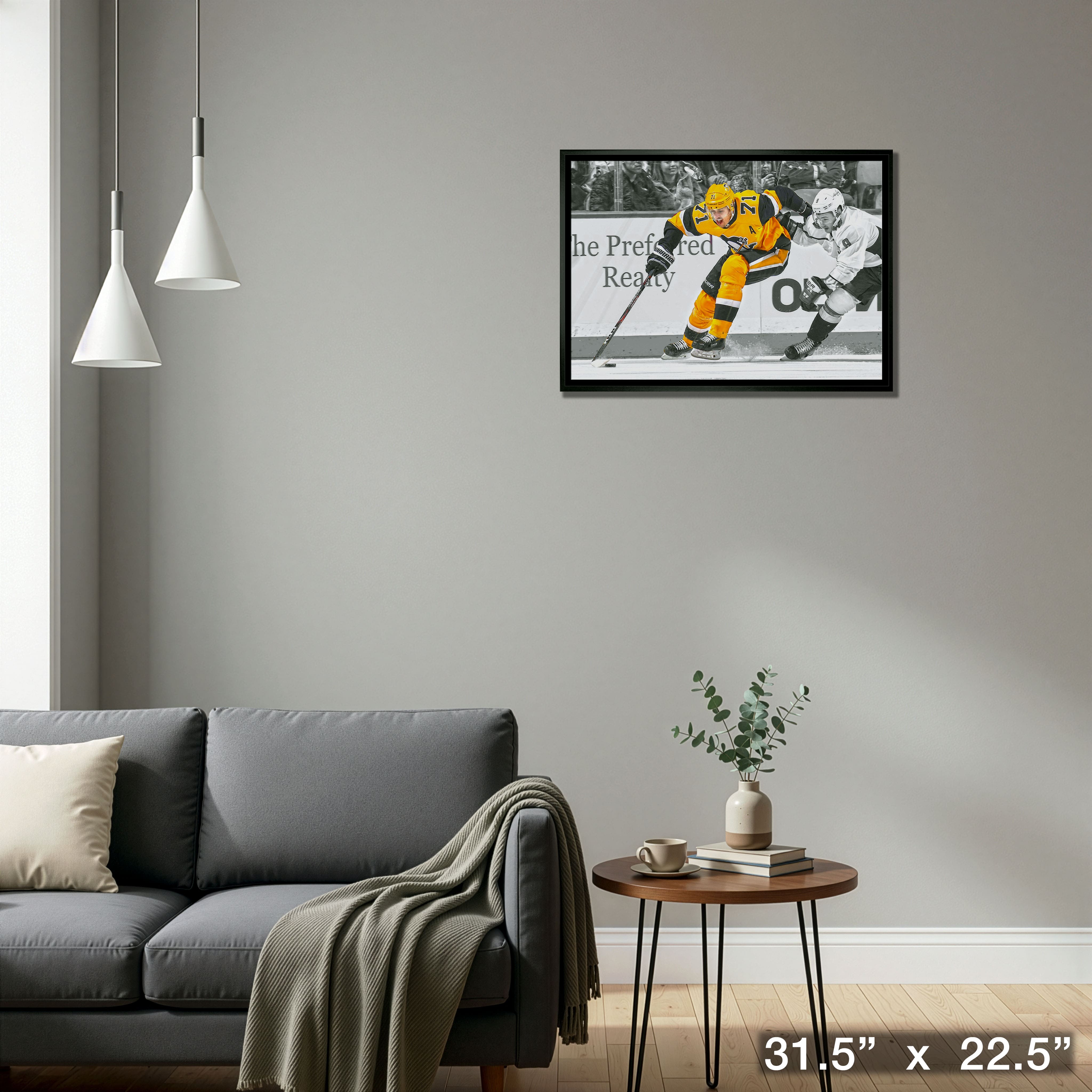 Evgeni Malkin Pittsburgh Penguins Framed 20" x 29" Skating with Puck Spotlight Canvas 31.5" x 22.5"