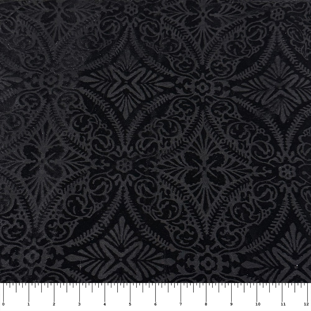 Feldman Black Design Velvet Fabric