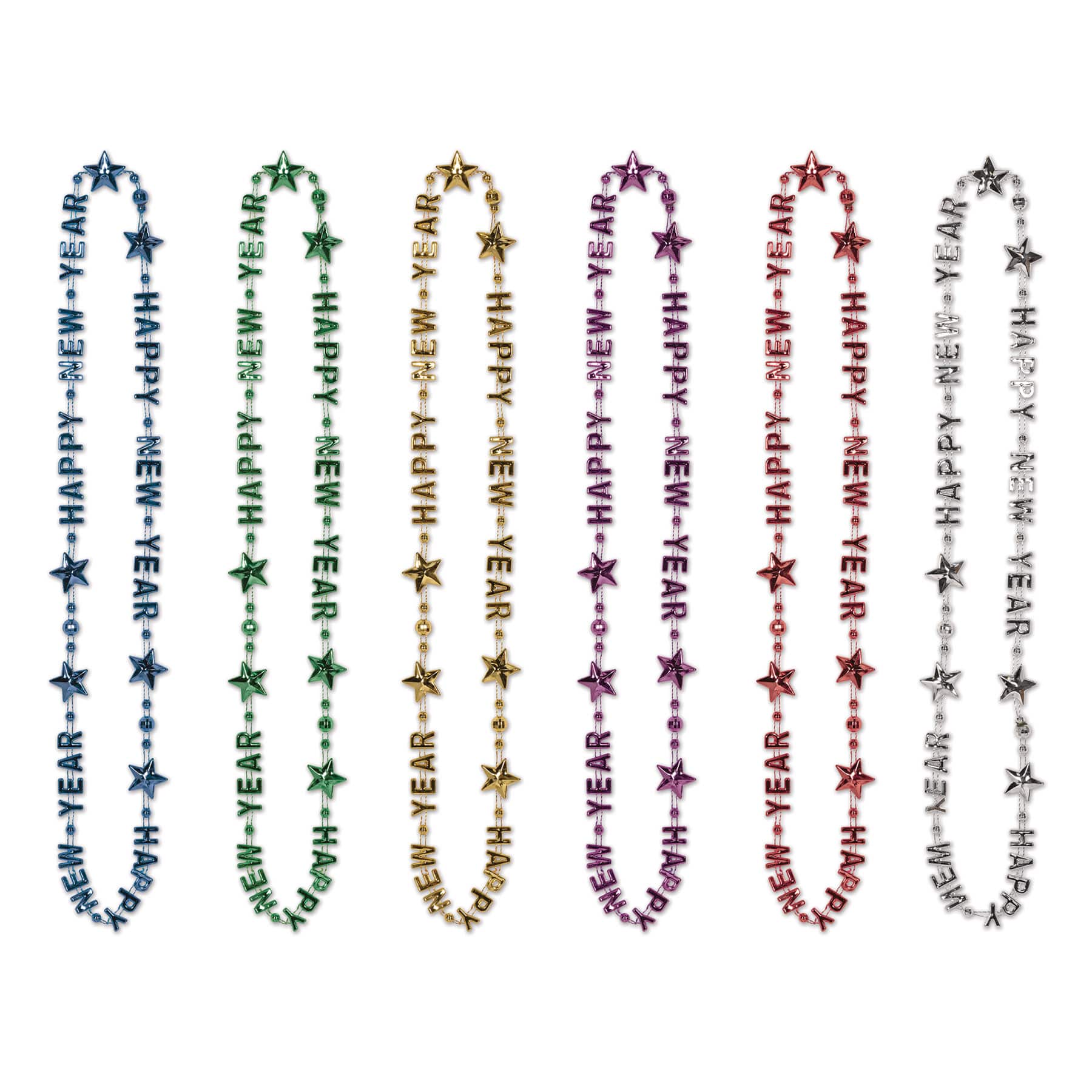 Beistle 18" Multicolor Happy New Year Beads-Of-Expression, 12ct.