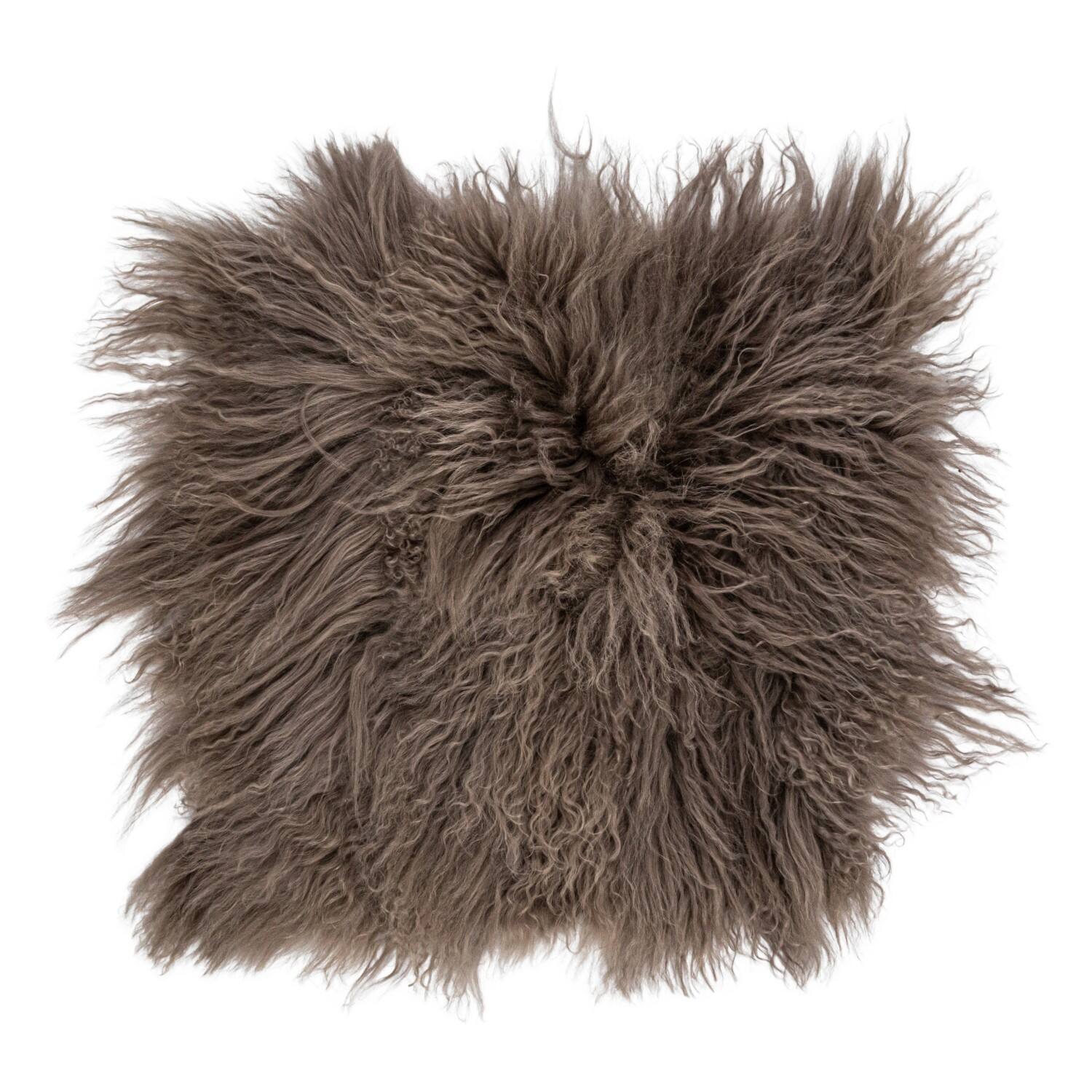 Hello Honey® 16" x 16" Charcoal Mongolian Lamb Fur Seat Cover