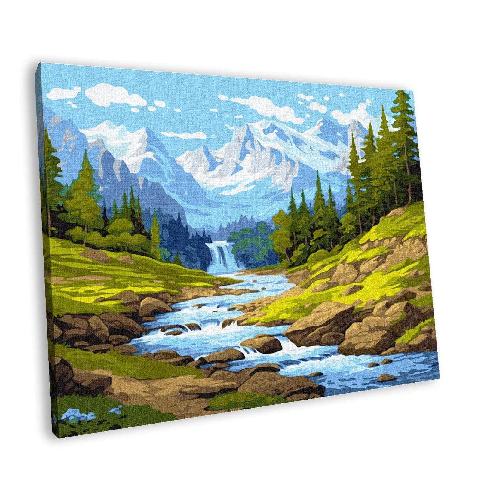 Ideyka A Stream in the Mountains Painting by Numbers Kit