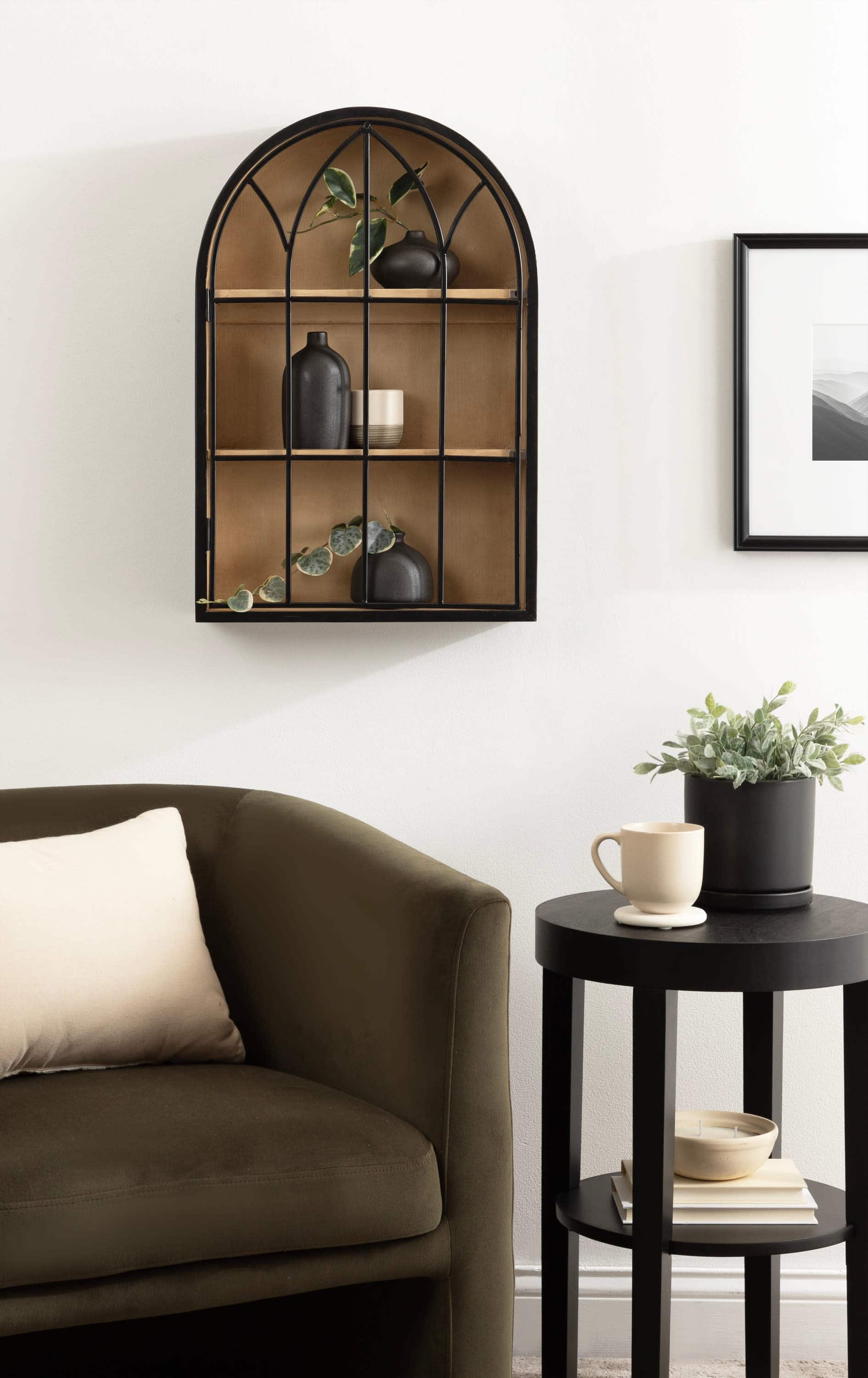 Kate and Laurel Megara Arched Wall Mounted Cabinet