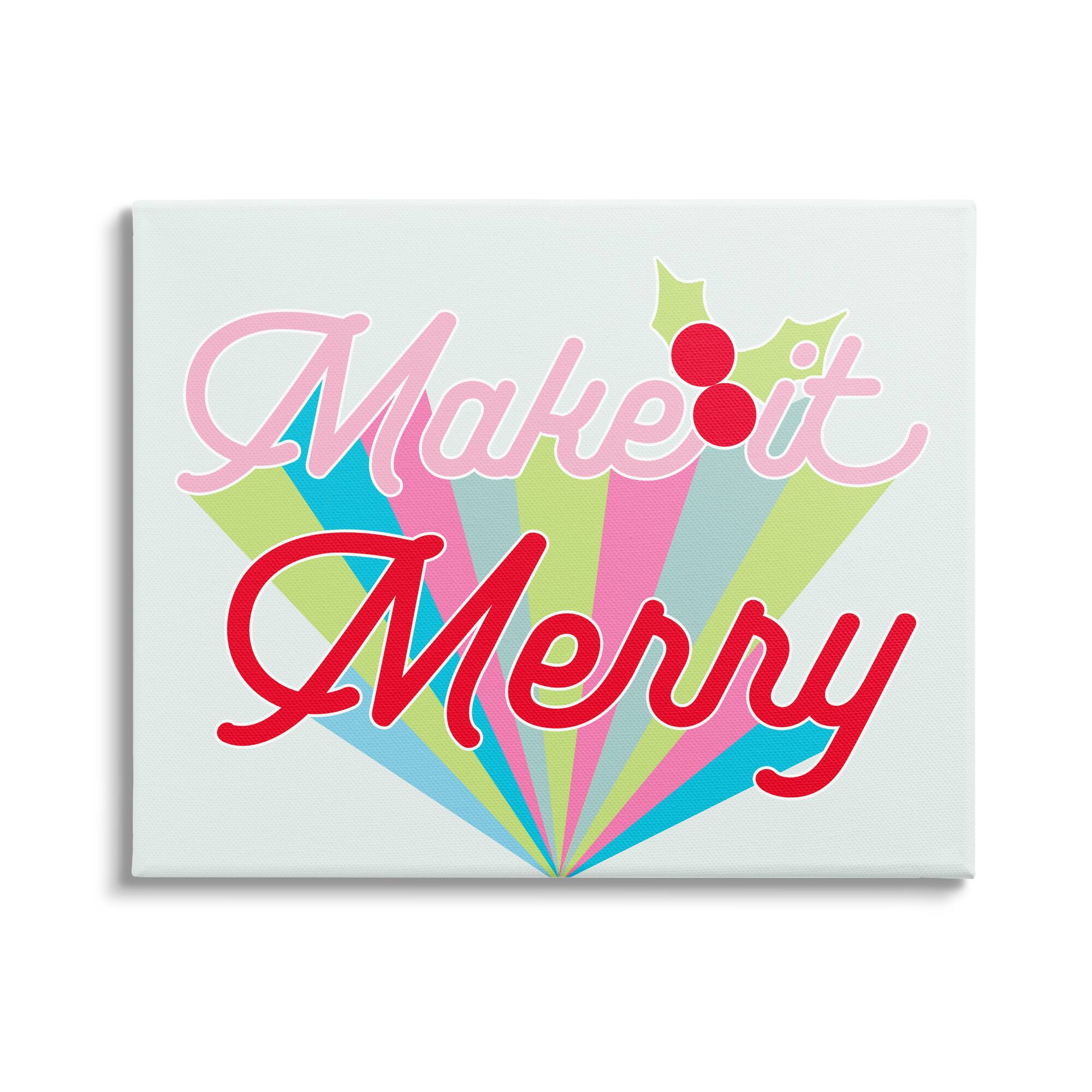 Stupell Industries Make It Merry Bold Christmas Stripes Canvas Wall Art