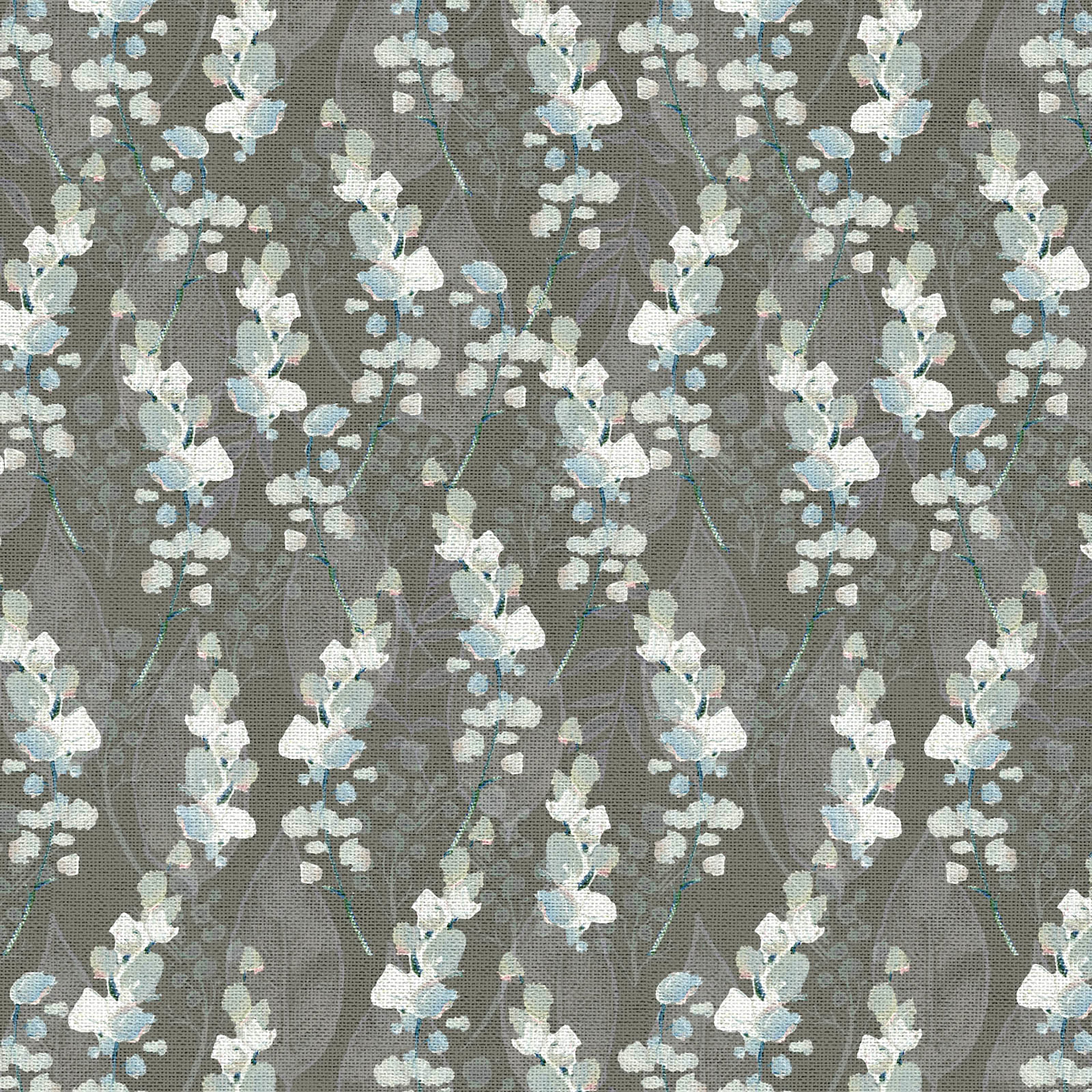 Fabric Editions Gray Motini Vines Cotton Fabric