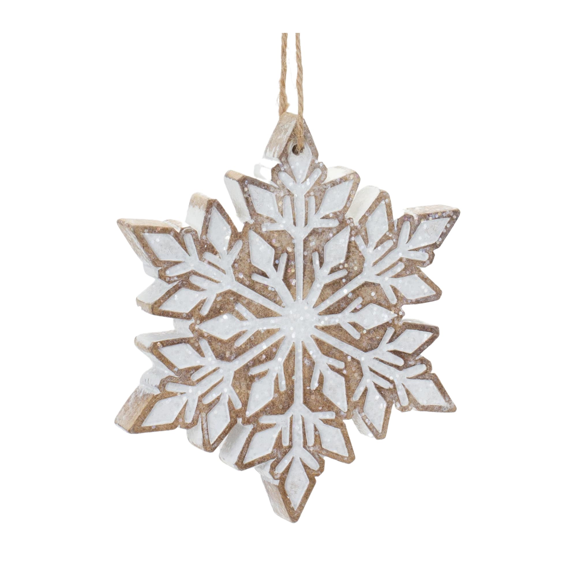 4.75" Glittered Snowflake Ornament Set