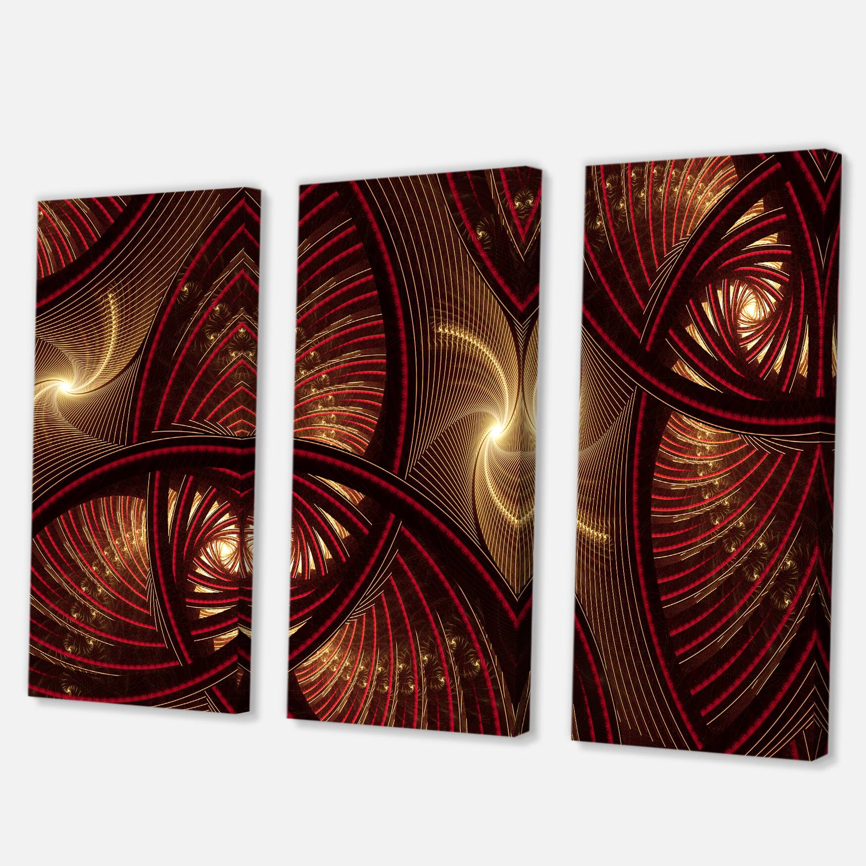 Designart - Brown Symmetrical Fractal Pattern