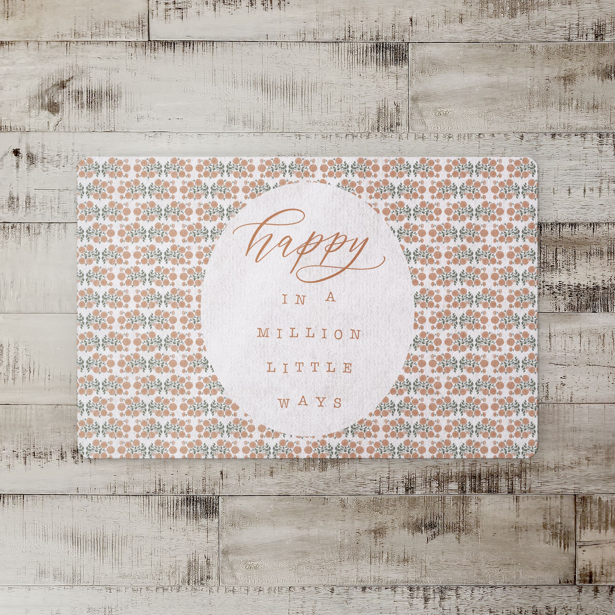 Happy in a Million Little Ways Floor Mat, 18" x 27"