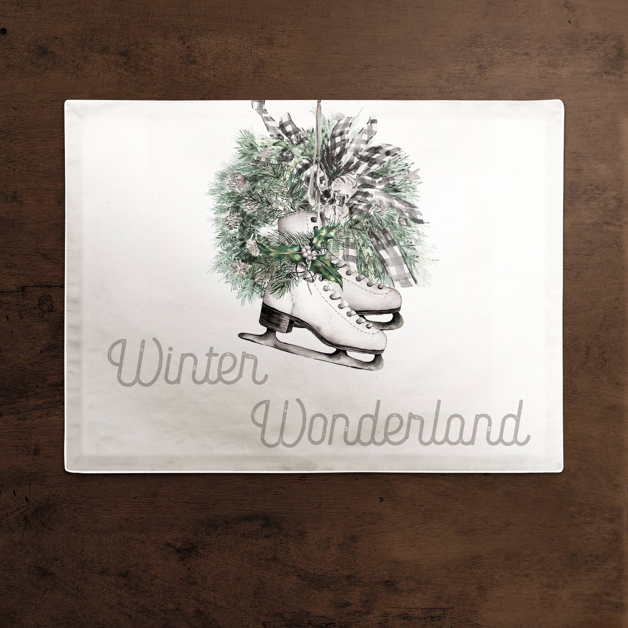 Wreath Winter Wonderland 18x14 Poly Twill Placemat