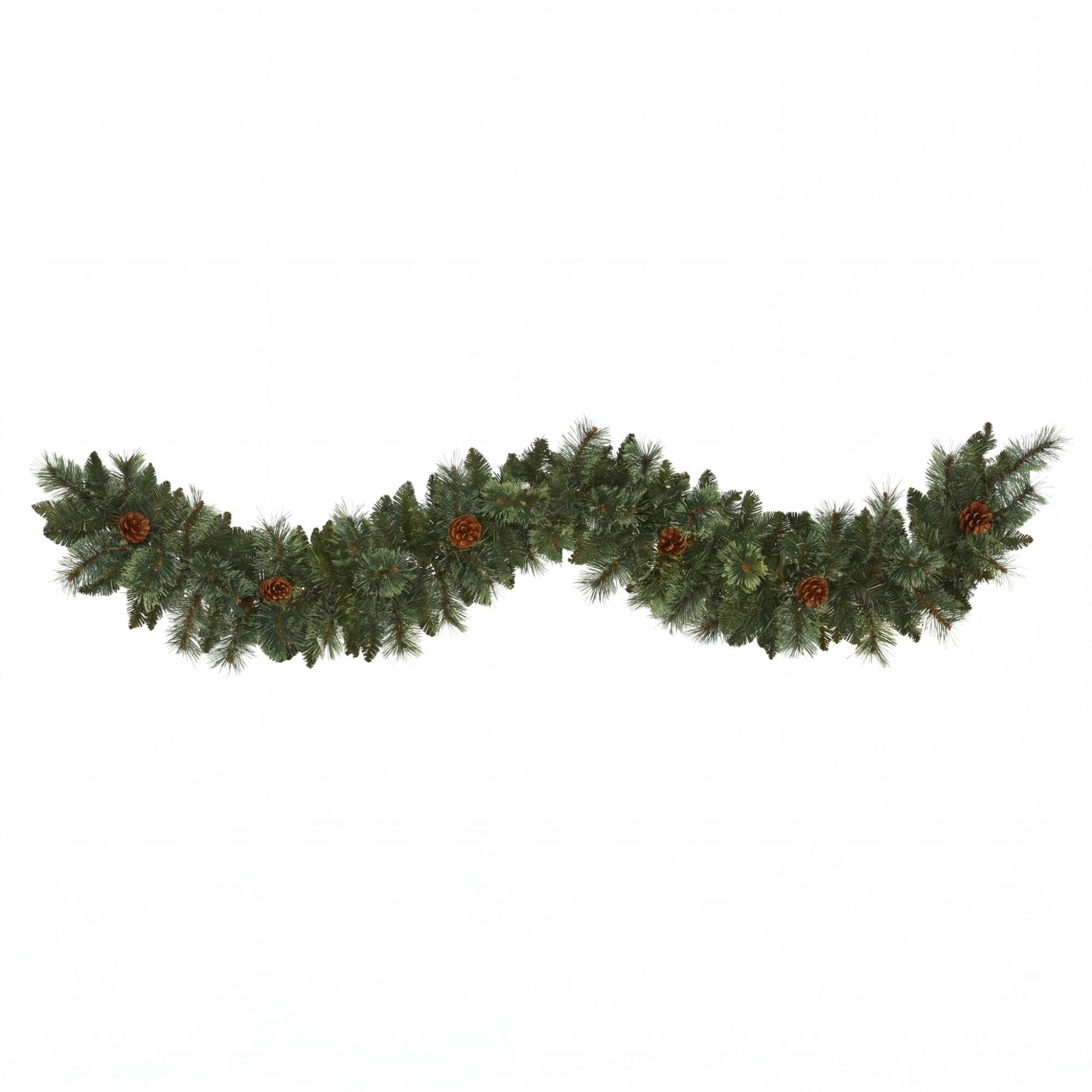 6Ft White Artificial Mountain Pine Garland with Pinecones By Nearly Natural in Green | 6 ft | Michaels®