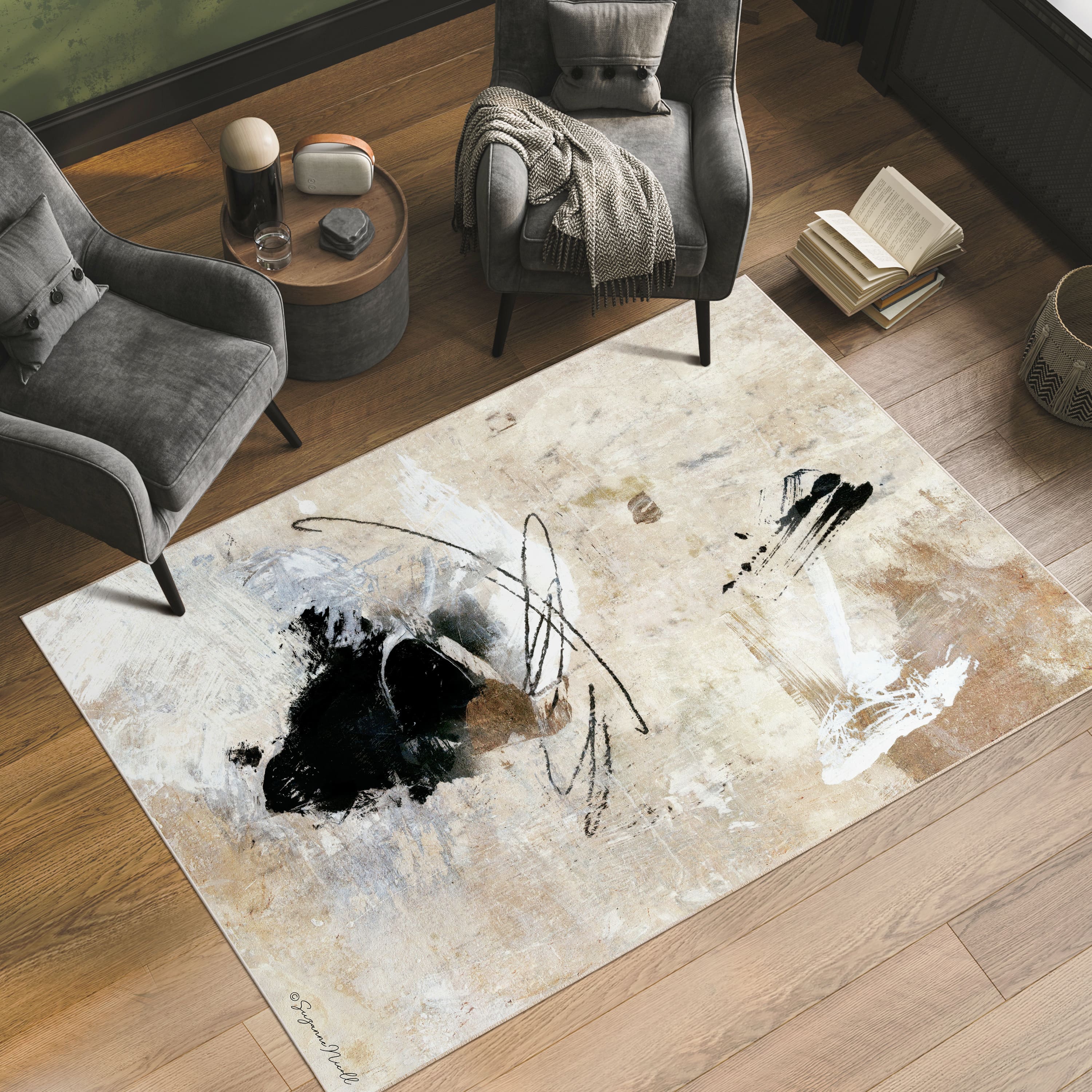 Empire Art Direct 5ft. x 7.5ft. Abstract I Tapis D'Art Washable Abstract Area Rug