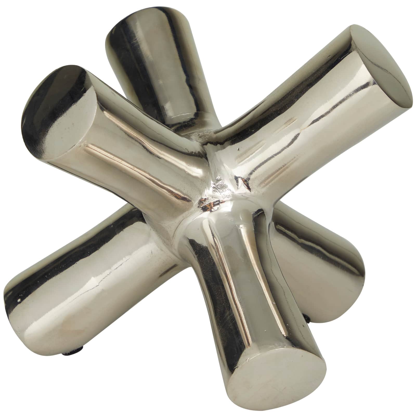 9" Silver Aluminum Jack Abstract Sculpture