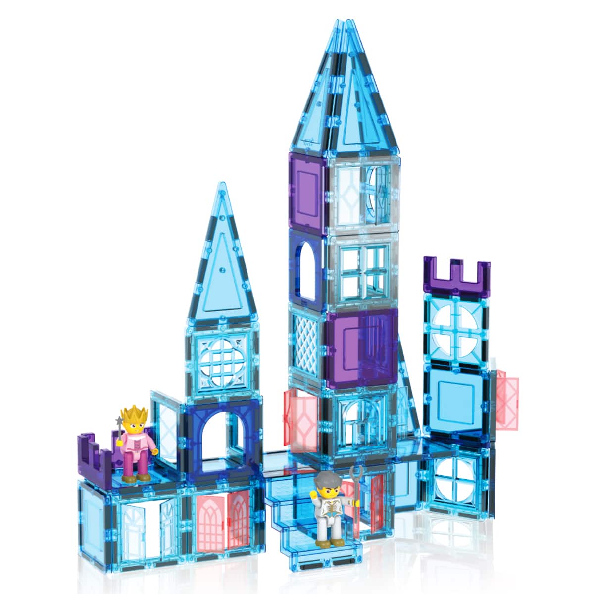 PicassoTiles® 72 Piece Ice Castle Magnetic Tile Building Set