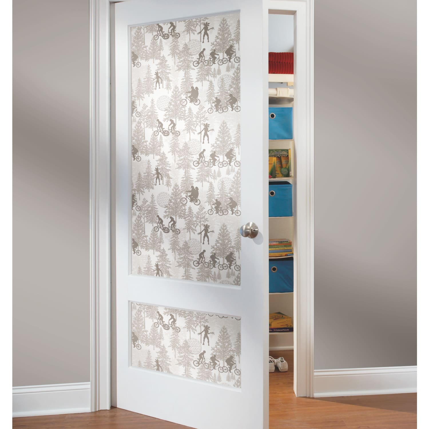 RoomMates Netflix Stranger Things Hawkins Woods Taupe Peel & Stick Wallpaper