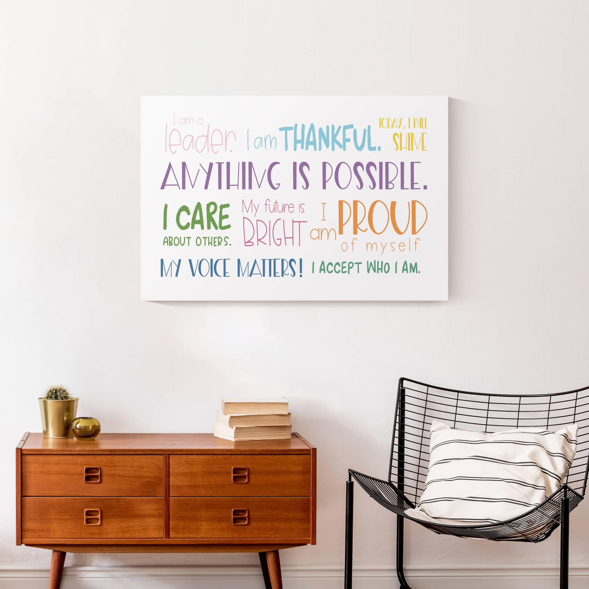 I Am Words 20" x 30" Canvas Wall Art