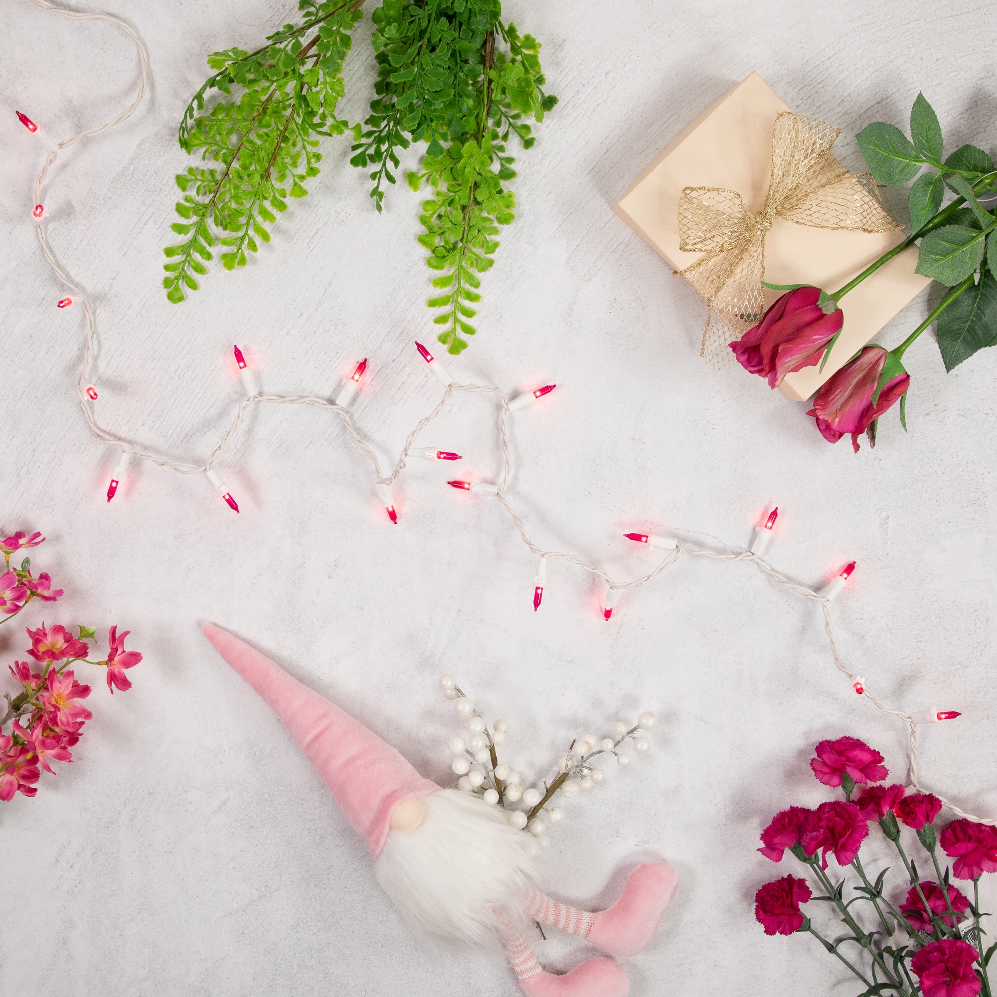 50ct. Mini Christmas String Lights with White Wire