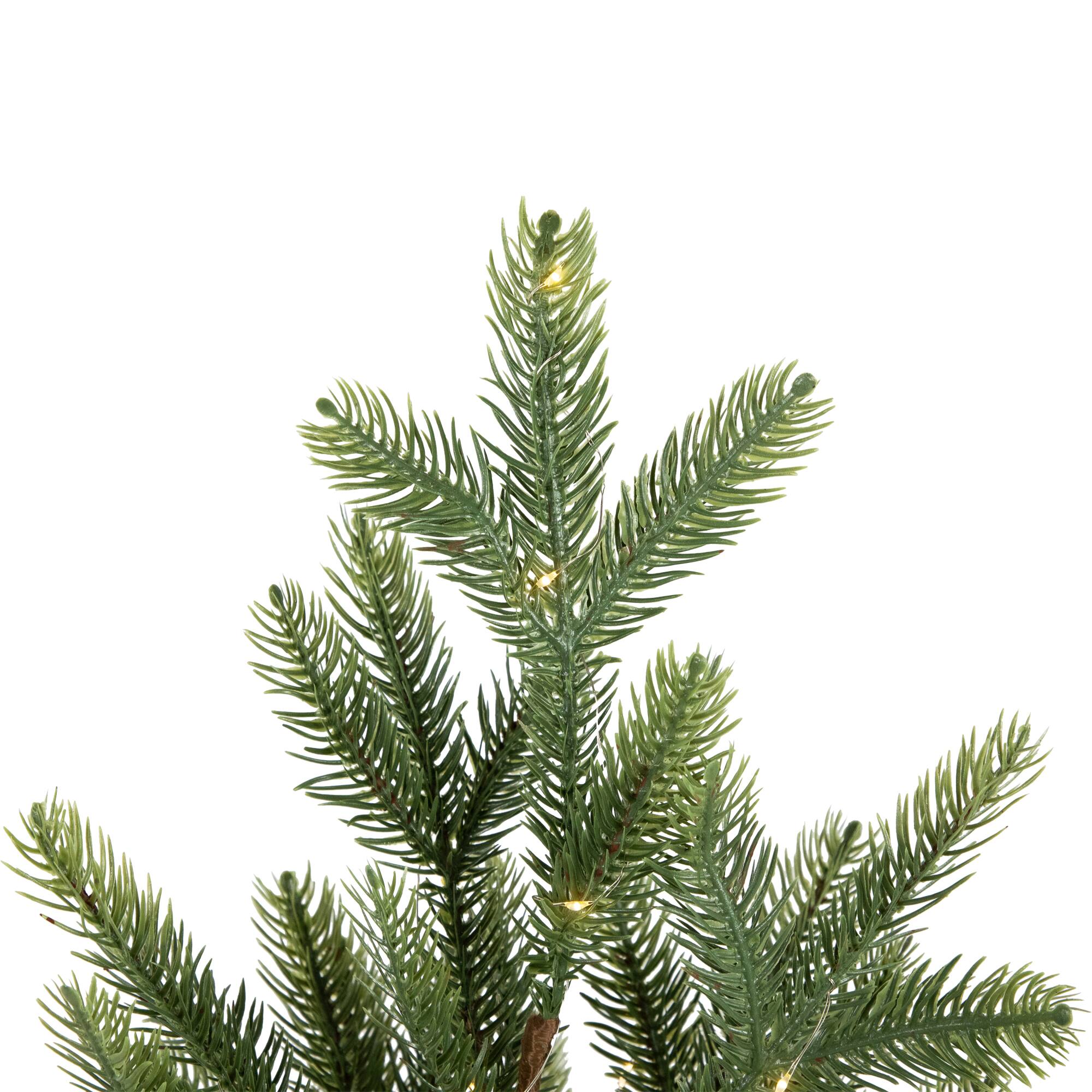 20" Pre-Lit Artificial Pine Christmas Tree with Basket, Warm White LED Lights