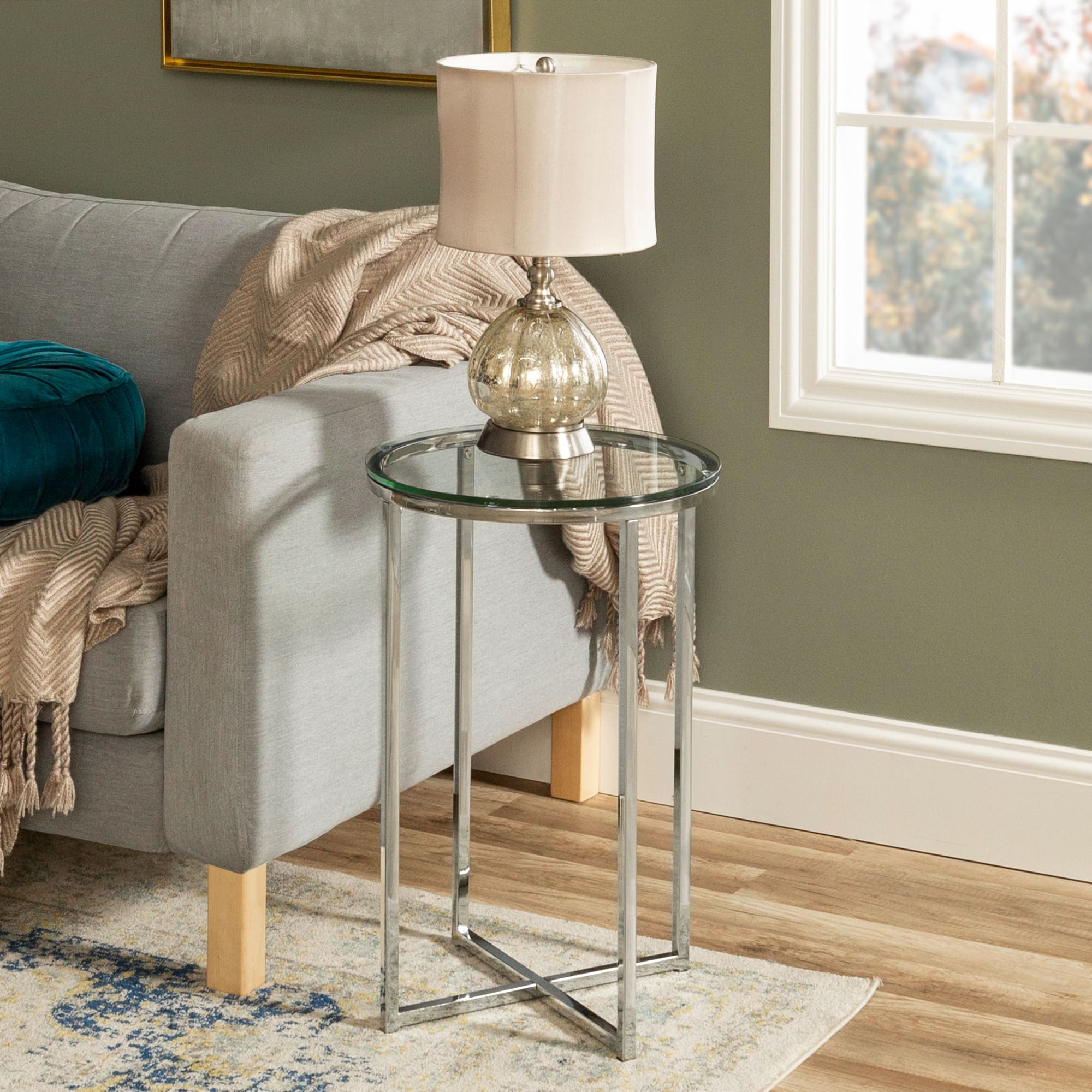 Walker Edison 16" Glam Round Side Table