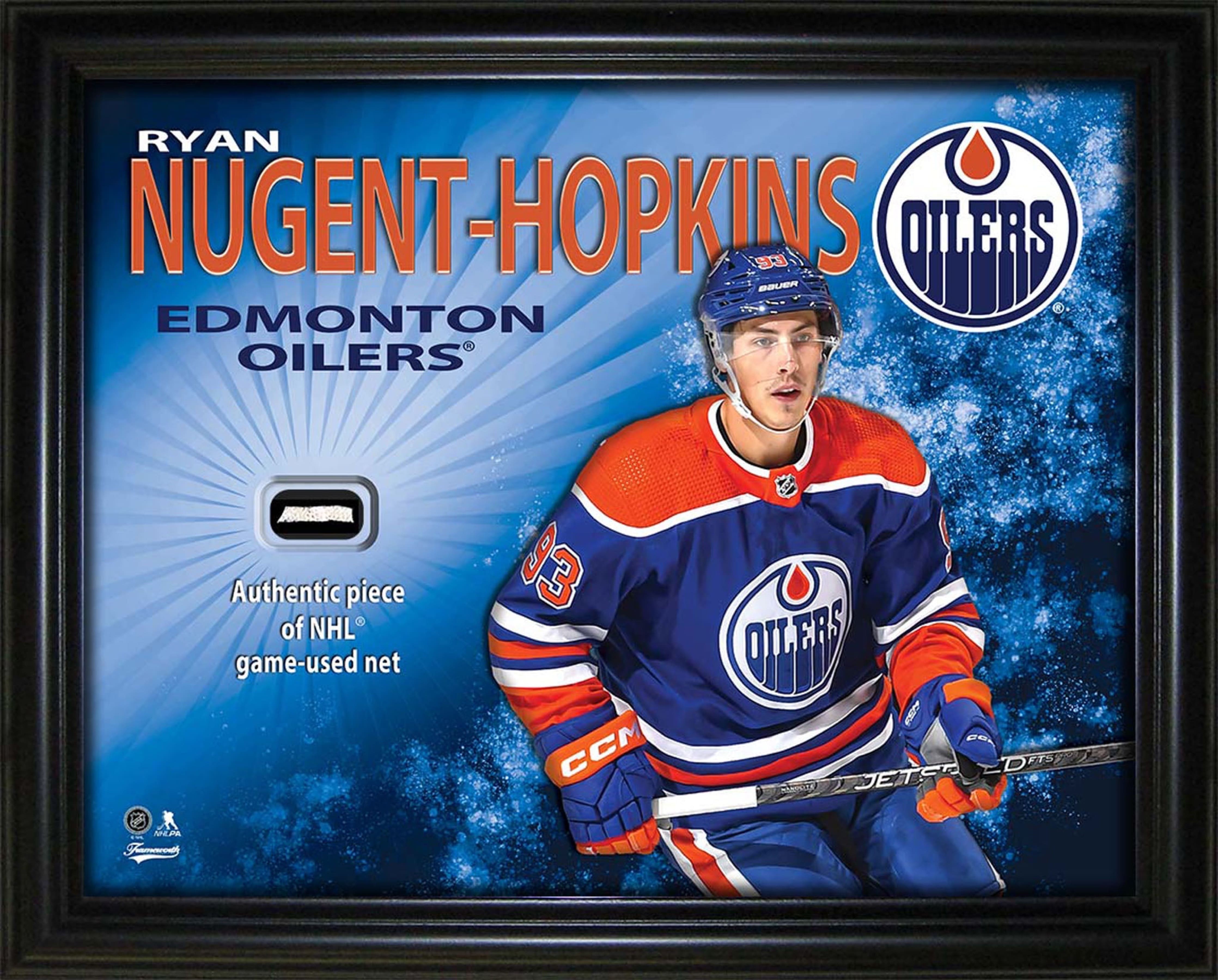 Ryan Nugent-Hopkins 16" x 20" PhotoGlass Frame with Authentic NHL Game-Used Net – Edmonton Oilers 20" x 16"