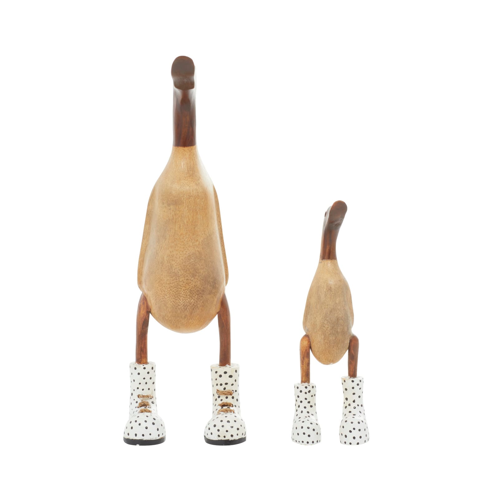 Brown Bamboo Coastal Duck Sculpture Set