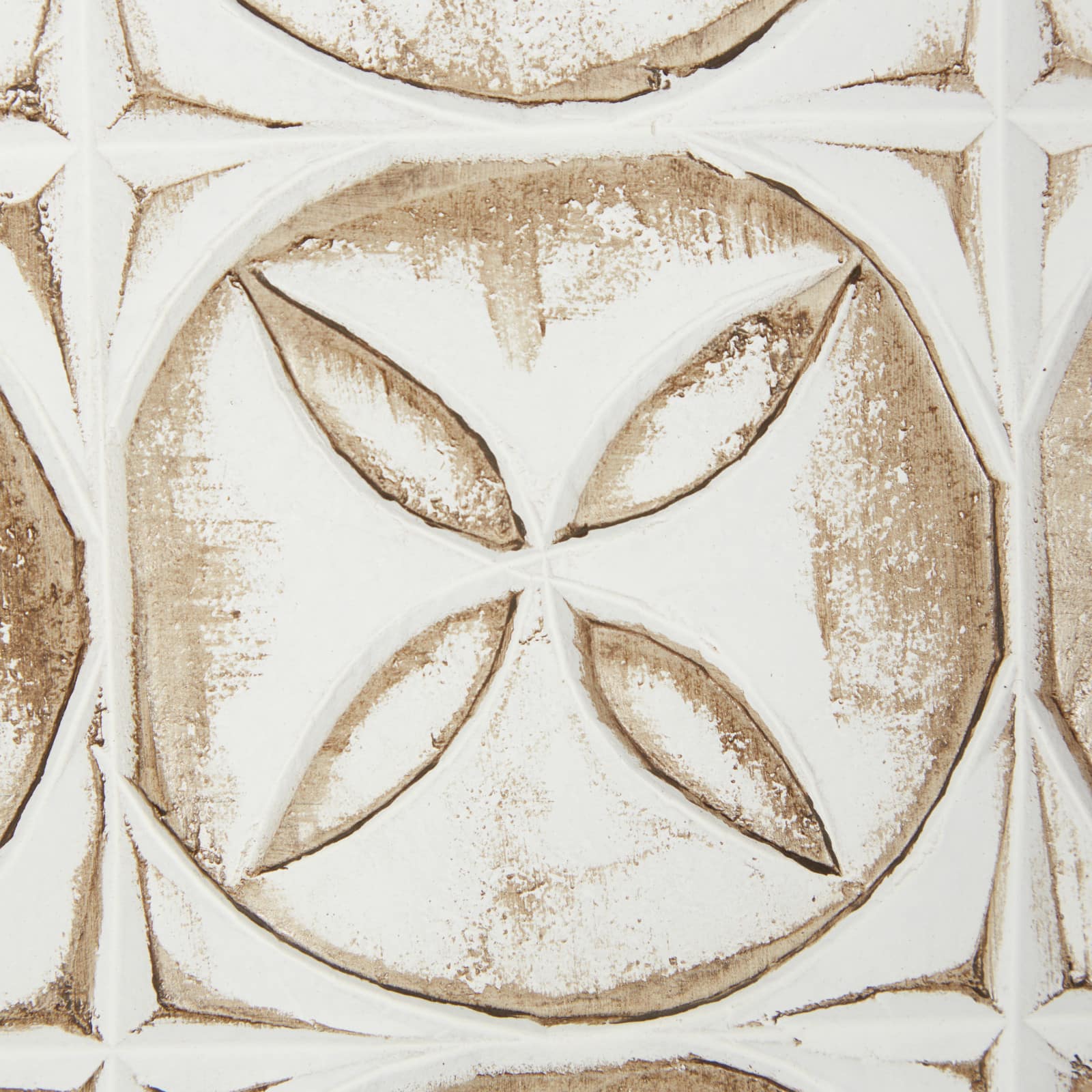 48" White Wood Traditional Abstract Wall Décor Set