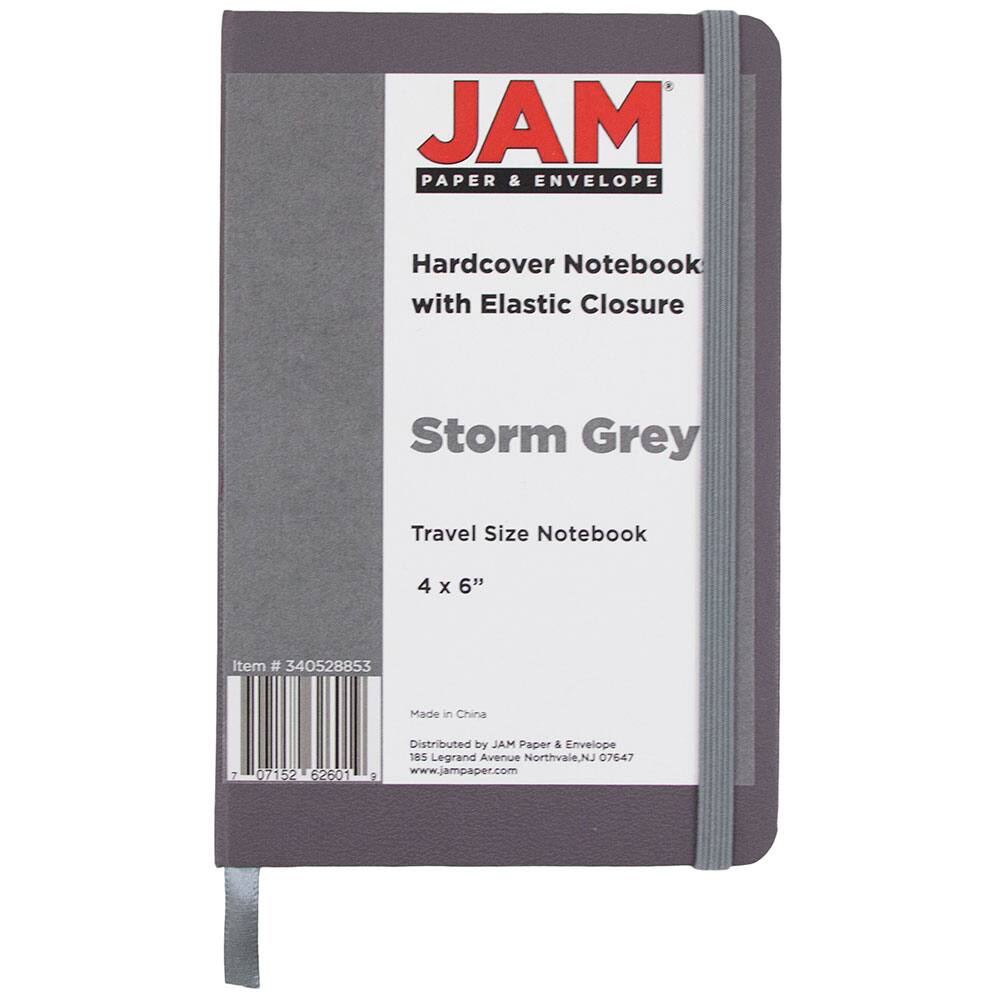 JAM Paper Travel Size Hardcover Notebook with Elastic Band