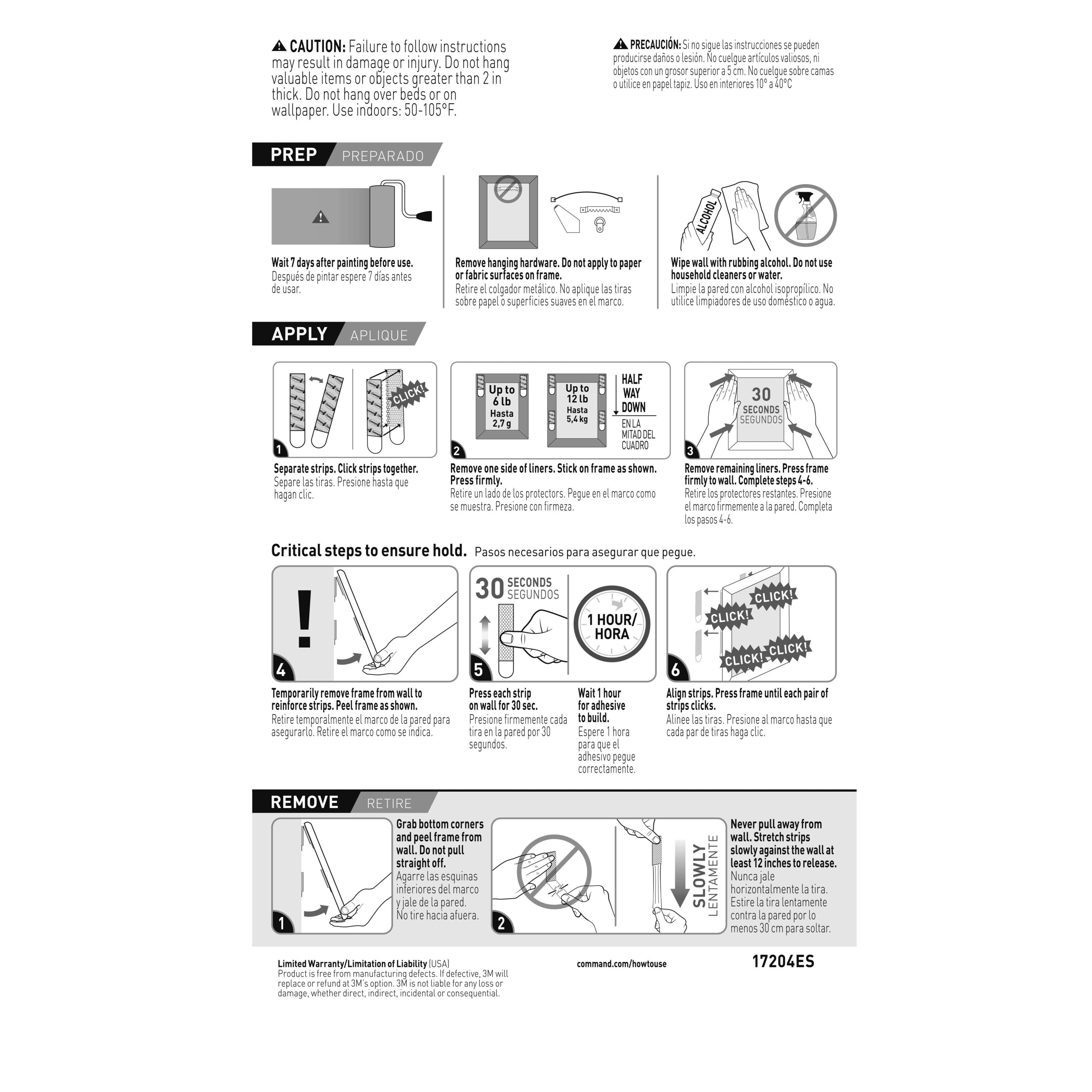 3M Command™ Medium Black Picture Hanging Strips