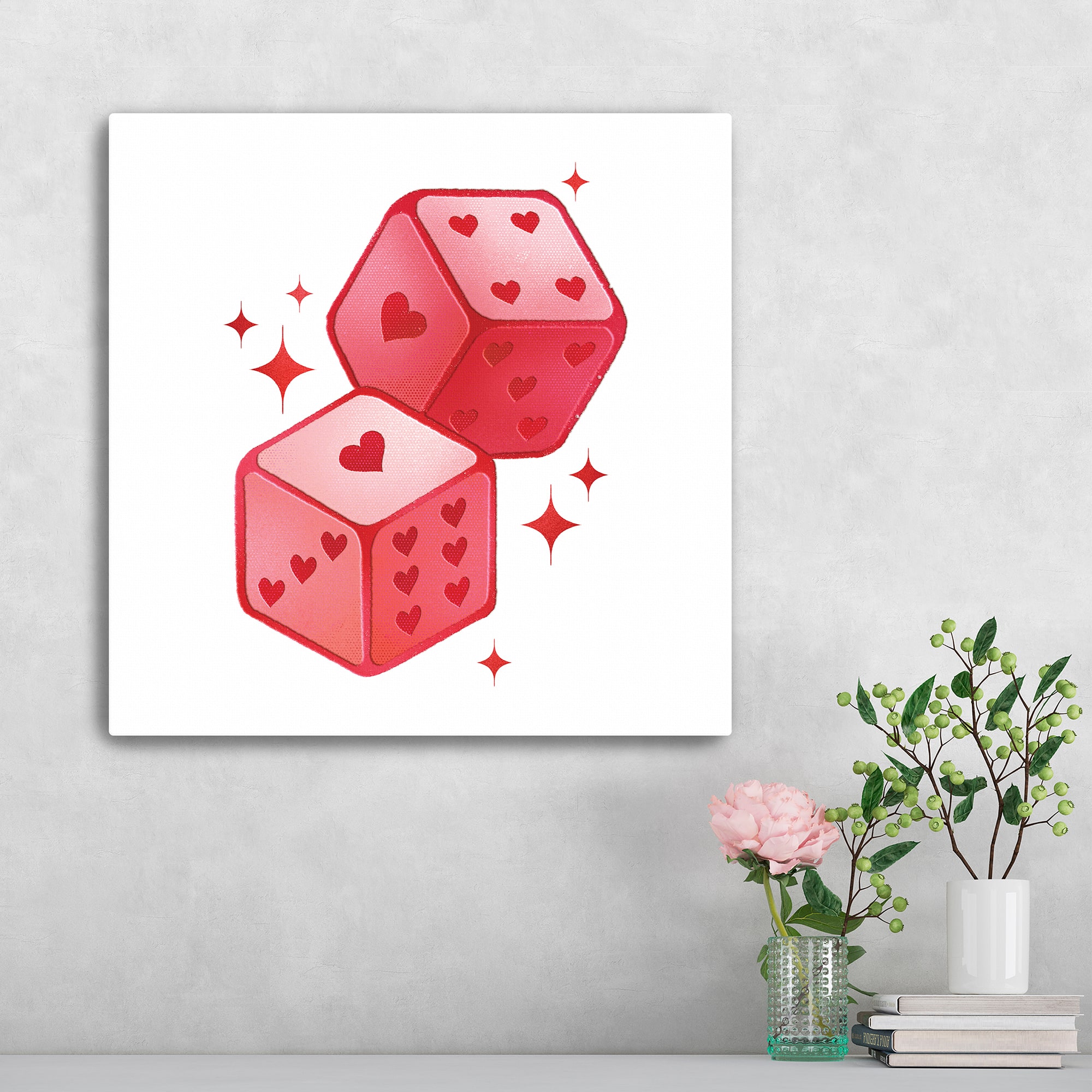 Heart Dice Canvas Giclée Art