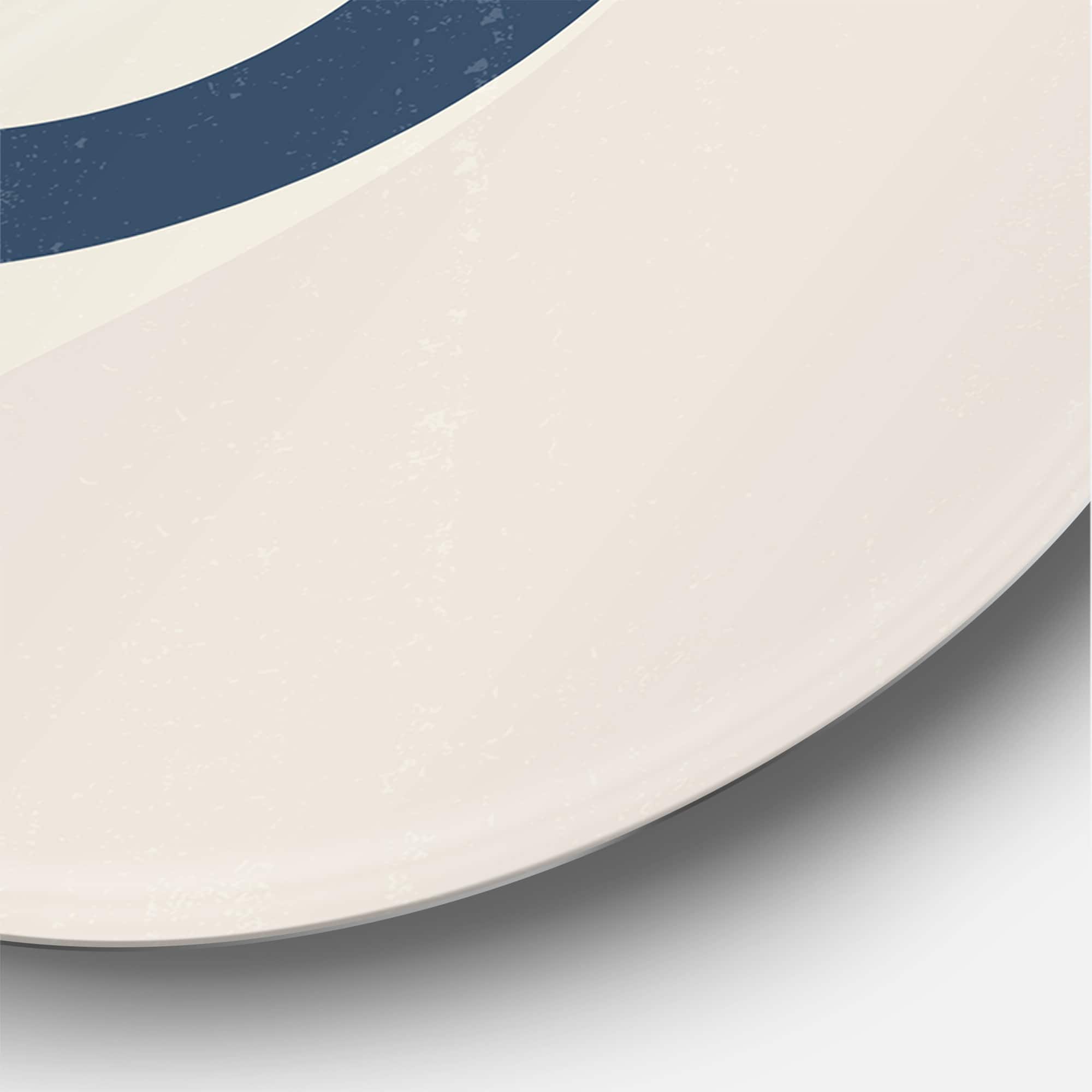 Designart - Abstract Sun Moon Geometric Print I - Modern Metal Circle Wall Art