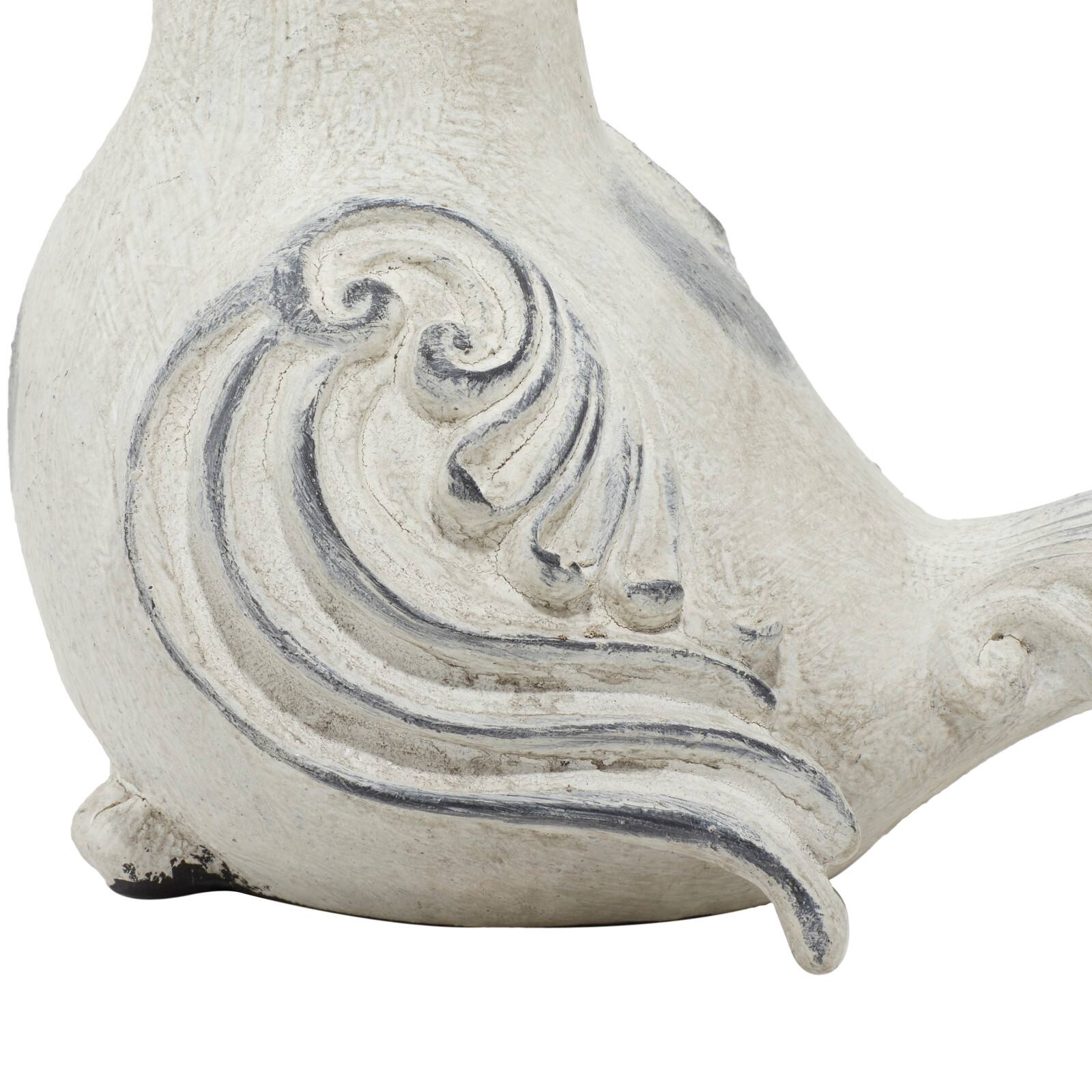 Tan Stone Country Garden Bird Sculpture Set