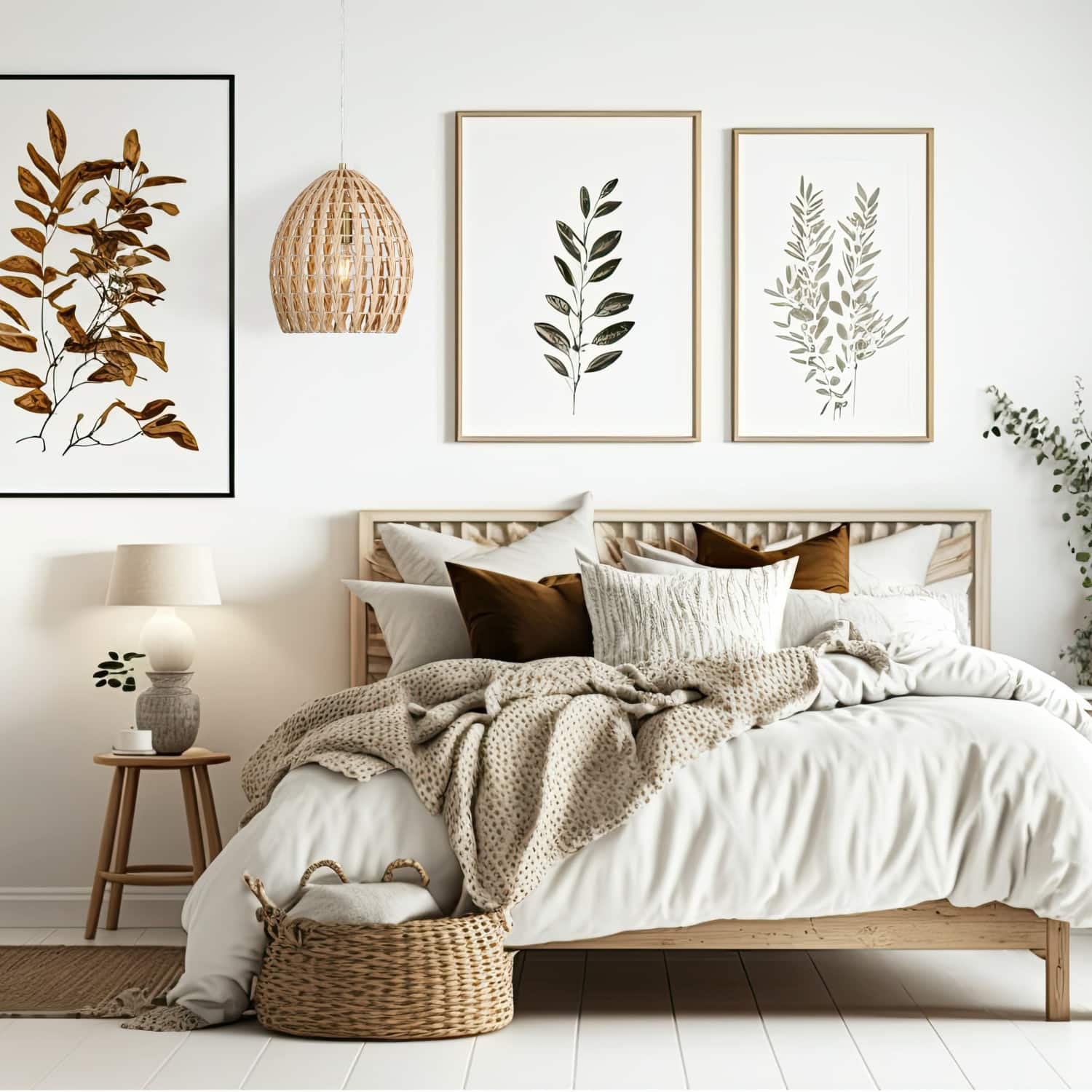 Hello Honey® Persephone Natural Metal & Handwoven Rattan Ceiling Light