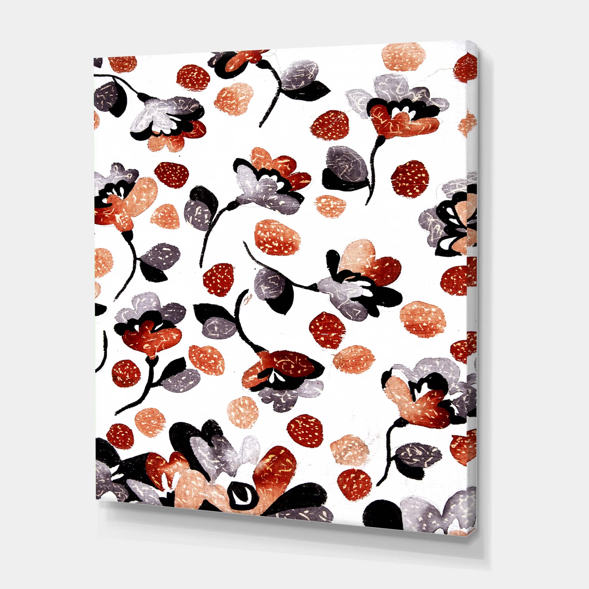 Designart - Modern Flower In Blue Red and Orange