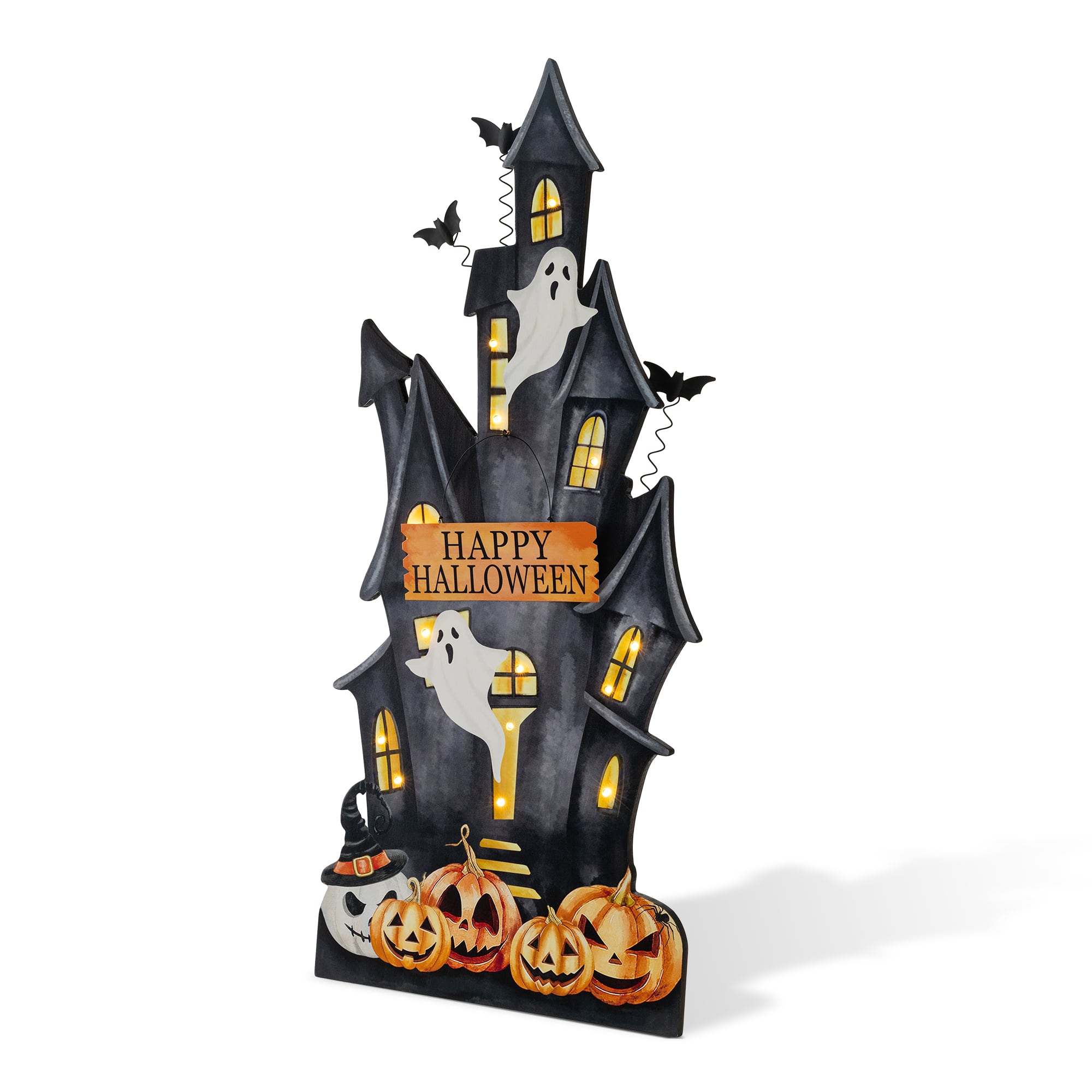 Glitzhome® 30" Halloween Lighted Wooden Haunted House Porch Decor with Timer | 13.25" x 1.75" x 30" | Michaels®